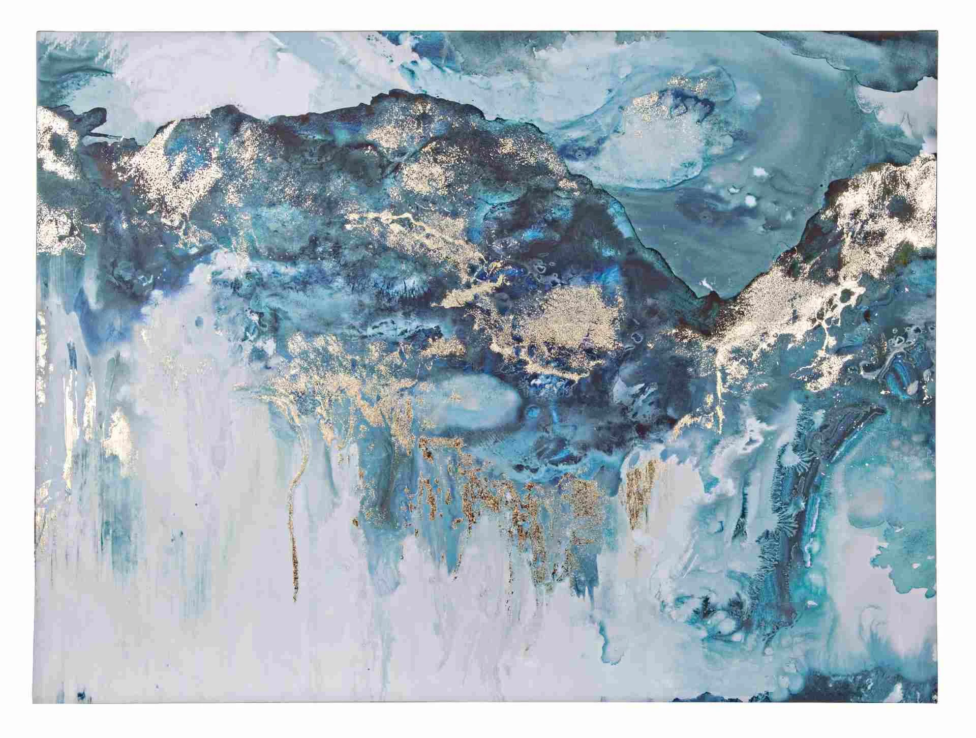 Bild Gemälde Glacier auf Leinwand, modern, blau, rechteckig 120x90 cm, Bizzotto