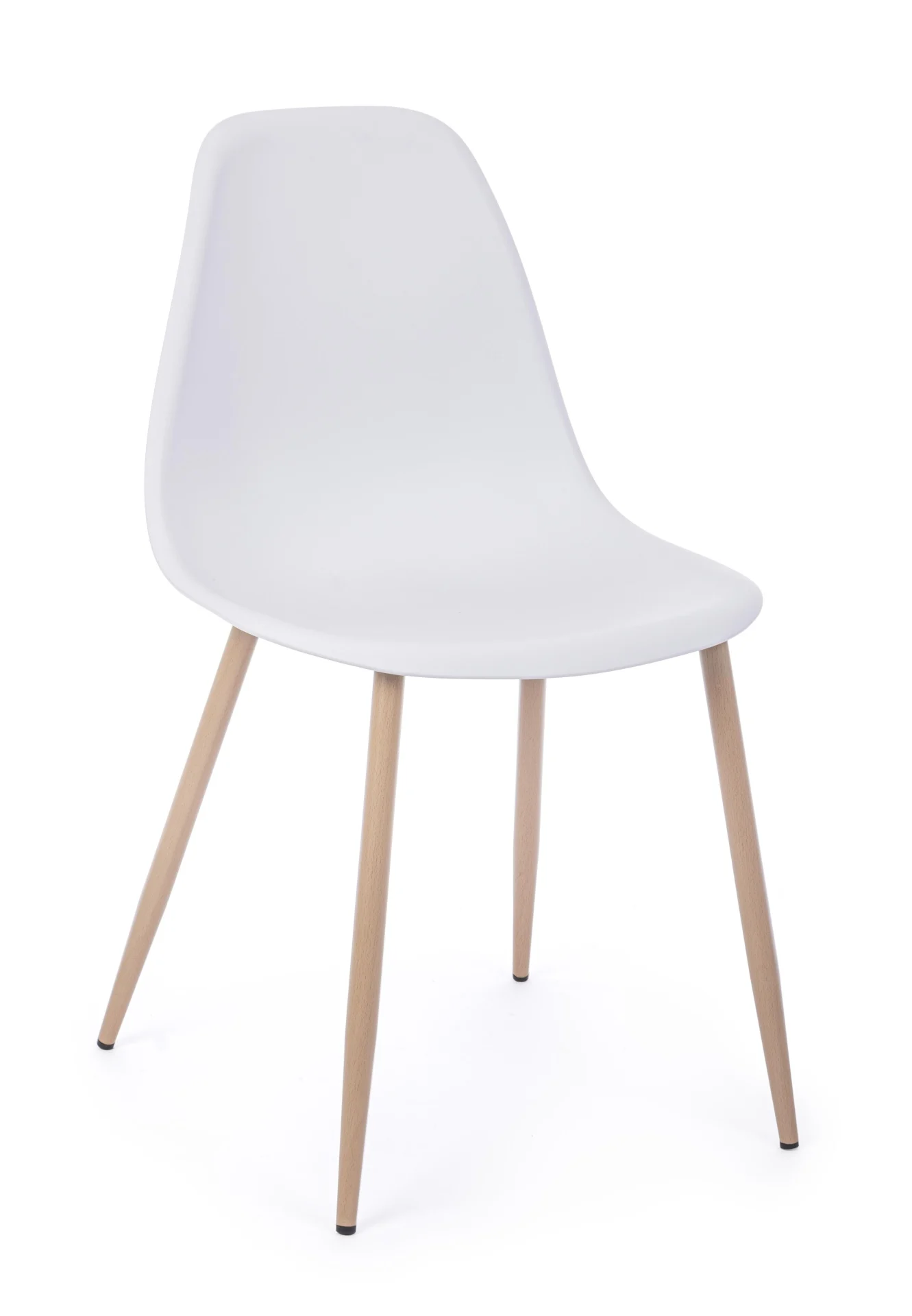 Stuhl Mandy 4er-Set, Kunststoff und Metallgestell in Holzoptik, modern, Weiß, ideal für Dein Zuhause