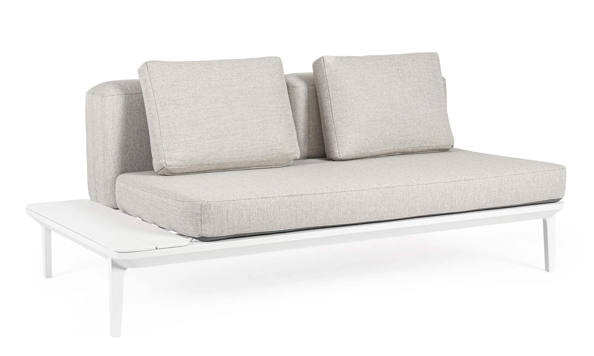 Sofa Matrix aus Aluminium, modern gepolstert für Outdoor, weiß und anthrazit, 2-3 Sitzplätze