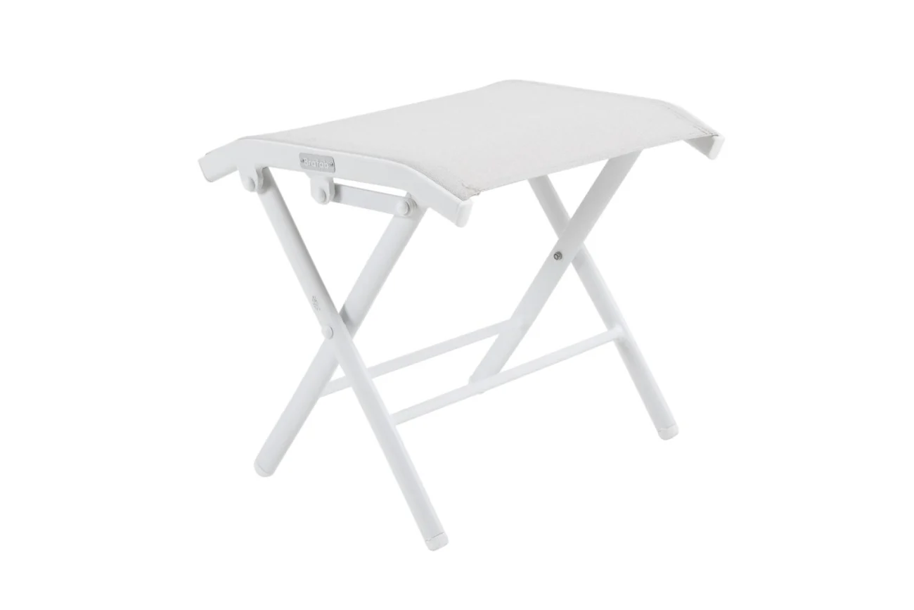 Gartenhocker Andy aus Textilene und Aluminium, modern, klappbar, weiß, rechteckig - Brafab