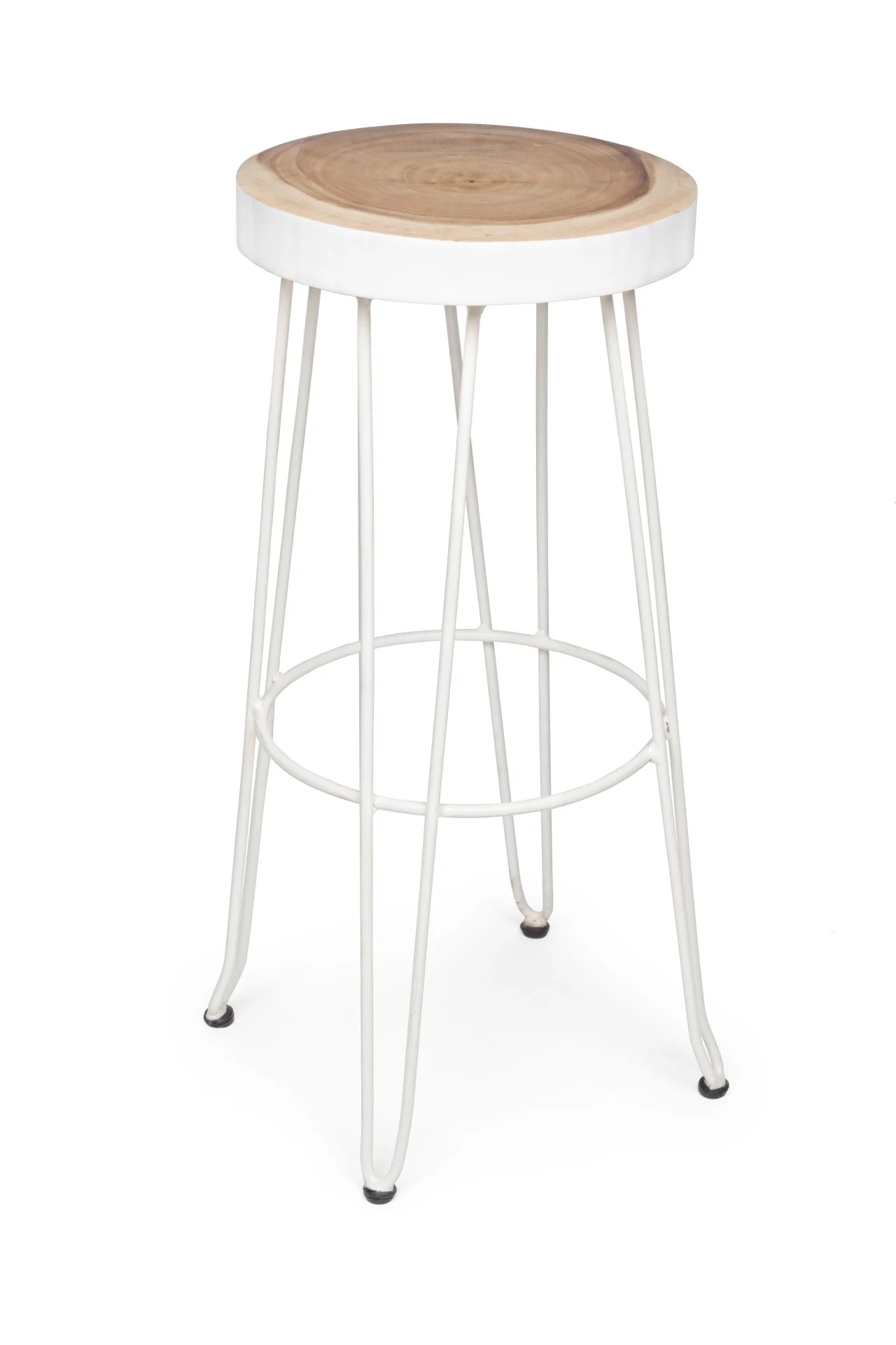 Barhocker Rakel aus Mungurholz, modern, weiß natur, zeitloses Design für Deine Küche - Bizzotto