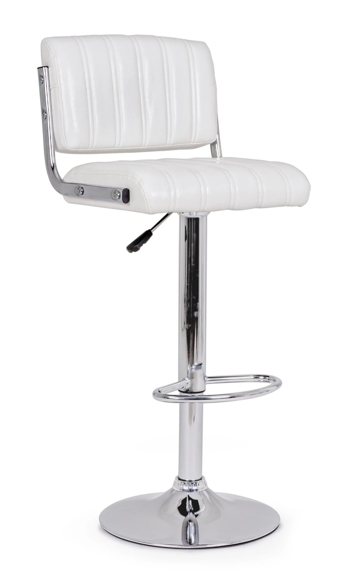 Barhocker Barcley 2er-Set aus Kunstleder, modern, höhenverstellbar, weiß, gepolstert