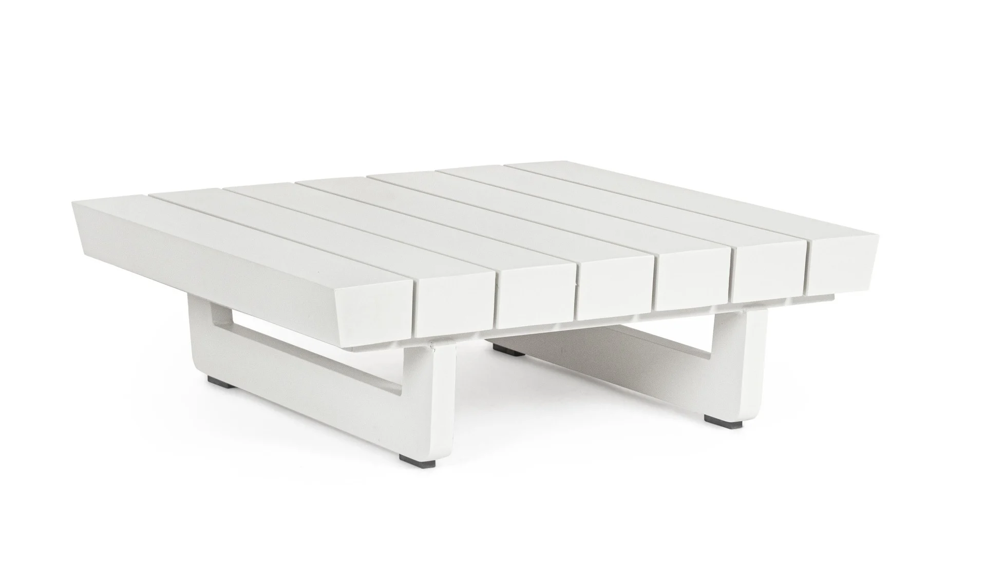 Couchtisch Infinity aus Aluminium, modern quadratisch, Weiß, pflegeleicht pulverbeschichtet - Bizzotto