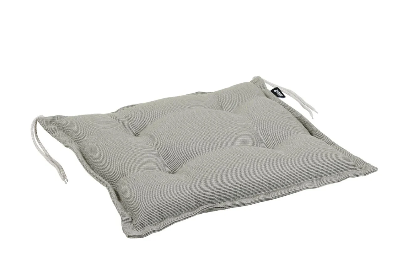Sitzkissen Florina für Gartenstühle, aus Dralon-Stoff, modern, grau, mit Bändern, 41x41 cm
