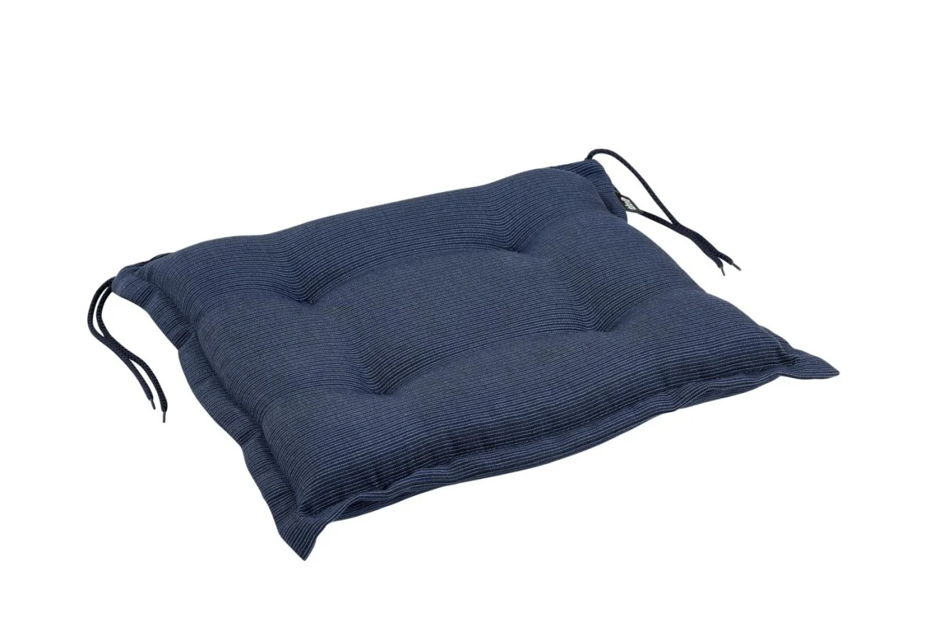 Sitzkissen Florina für Gartenstühle aus Dralon-Stoff, modern, navyblau, mit Befestigungsbändern