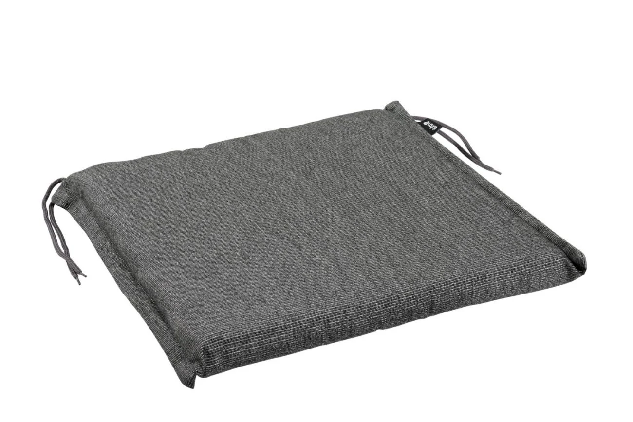 Sitzkissen Florina aus Dralon-Stoff, modern, anthrazit, mit Bändern zur Befestigung, 45 cm