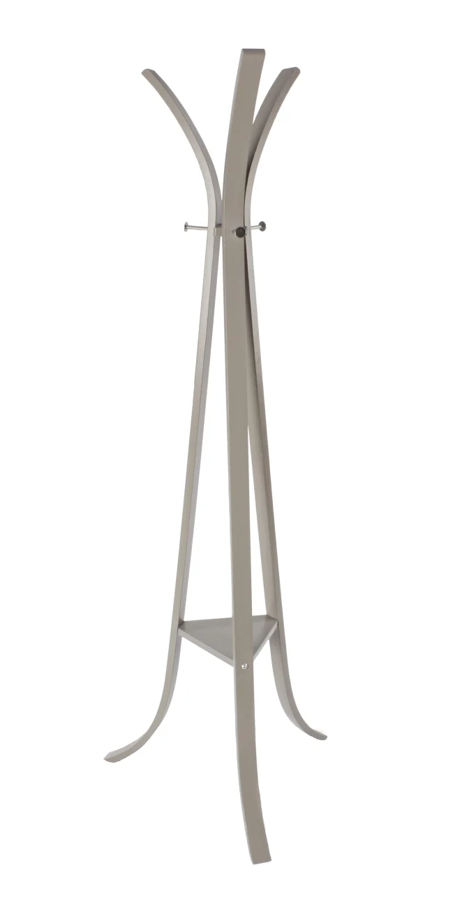 Kleiderständer Triomphe aus Birkenholz, modernes Design, taupe, mit drei Haken, für Indoor - Bizzotto