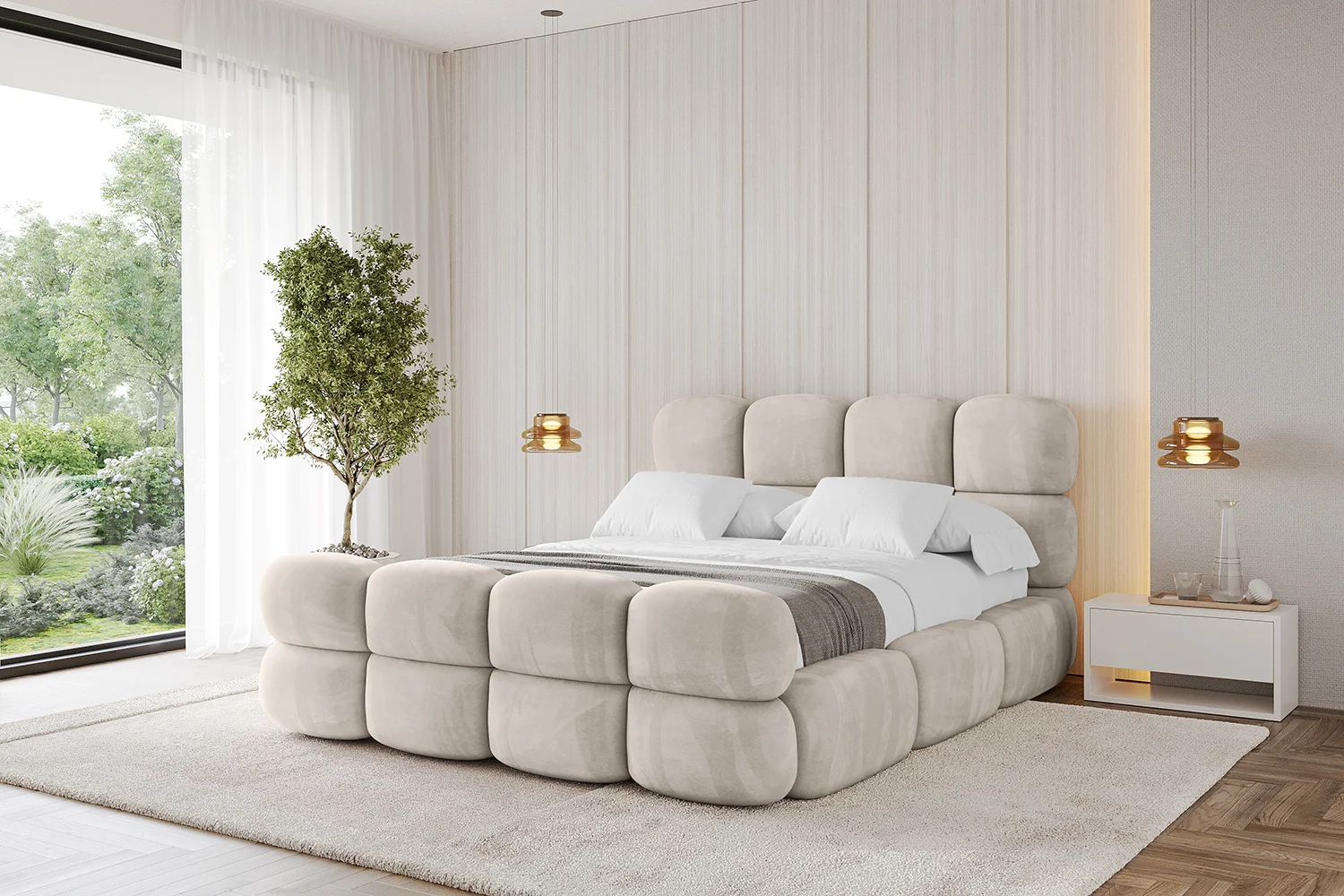 Polsterbett NOMA-Z Beige - Casablanca 2301 120x200 cm