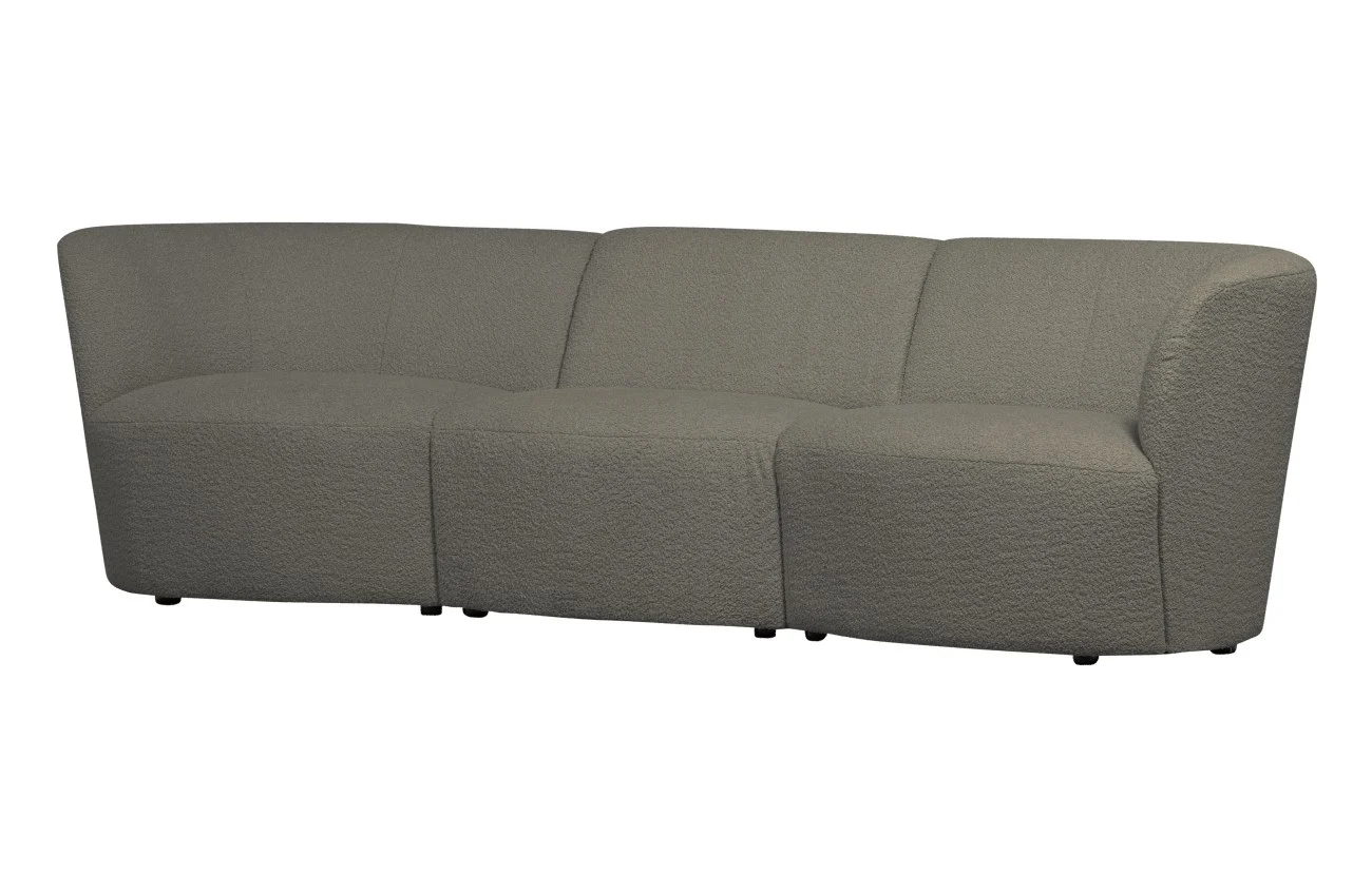 Sofa Coco aus Bouclé-Stoff, modern, Grün, 3-4 Sitzplätze, weich gepolstert