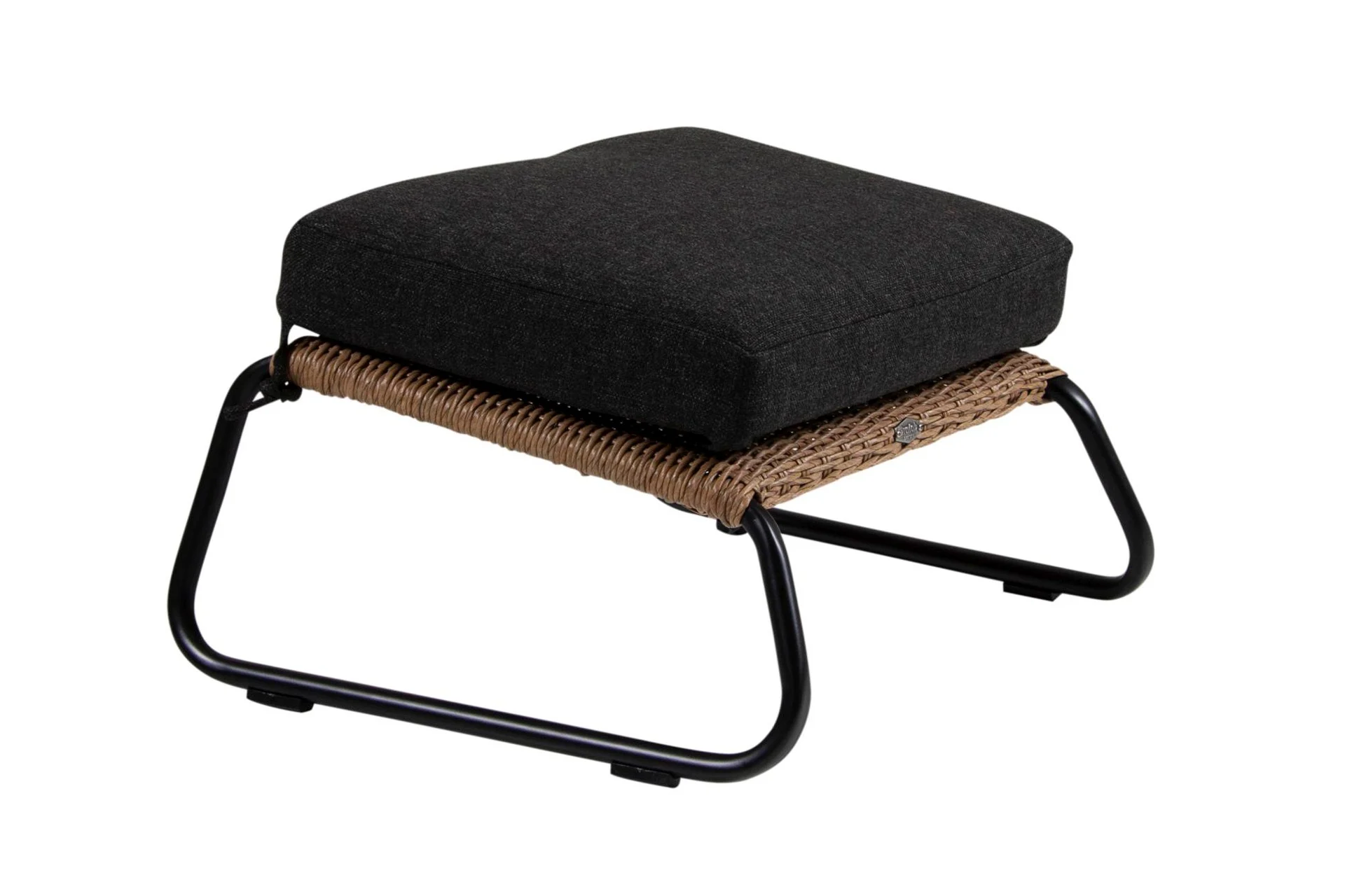 Gartenhocker Midway aus Rattan, modern mit Aluminiumgestell, braun, inkl. Kissen - Brafab