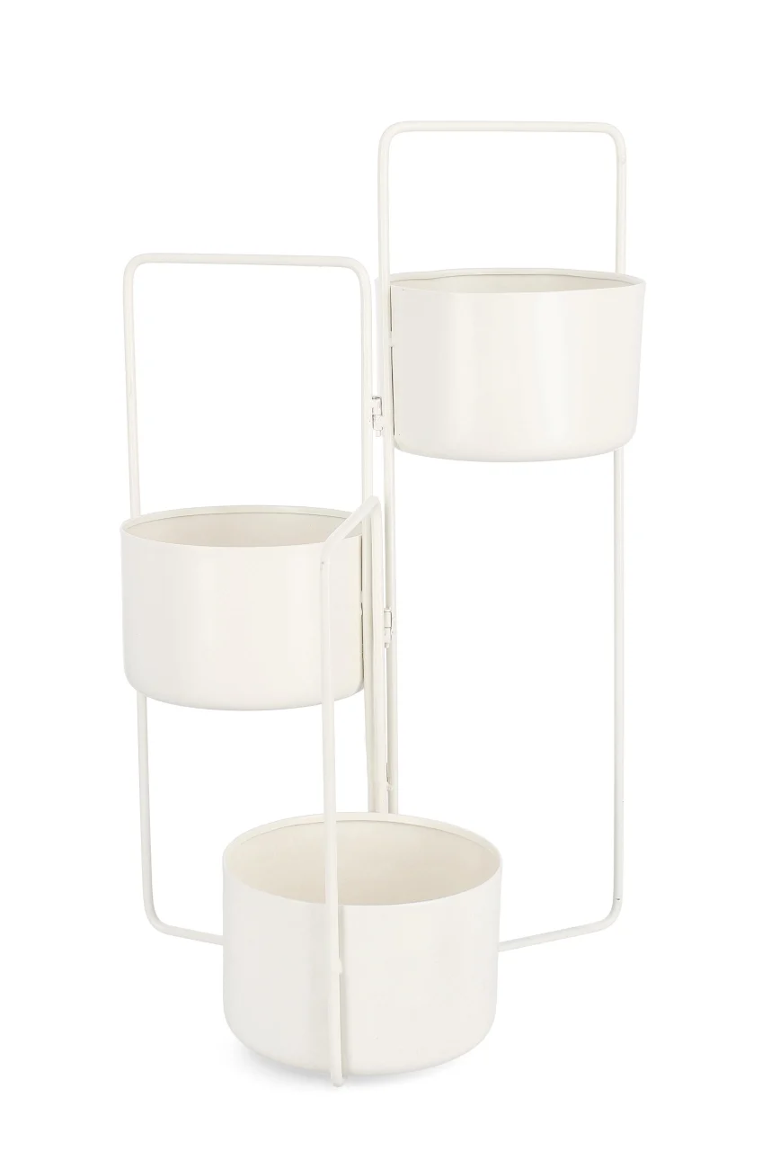 Blumenkasten Keyra aus Metall, modern und faltbar, Weiß, für Outdoor, pulverbeschichtet - Bizzotto