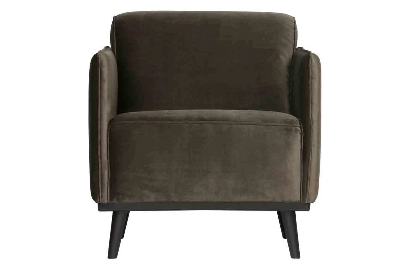 Sessel Statement Samt, modernes Design, waldgrün, gemütliche Polsterung, 4-Fuß-Gestell