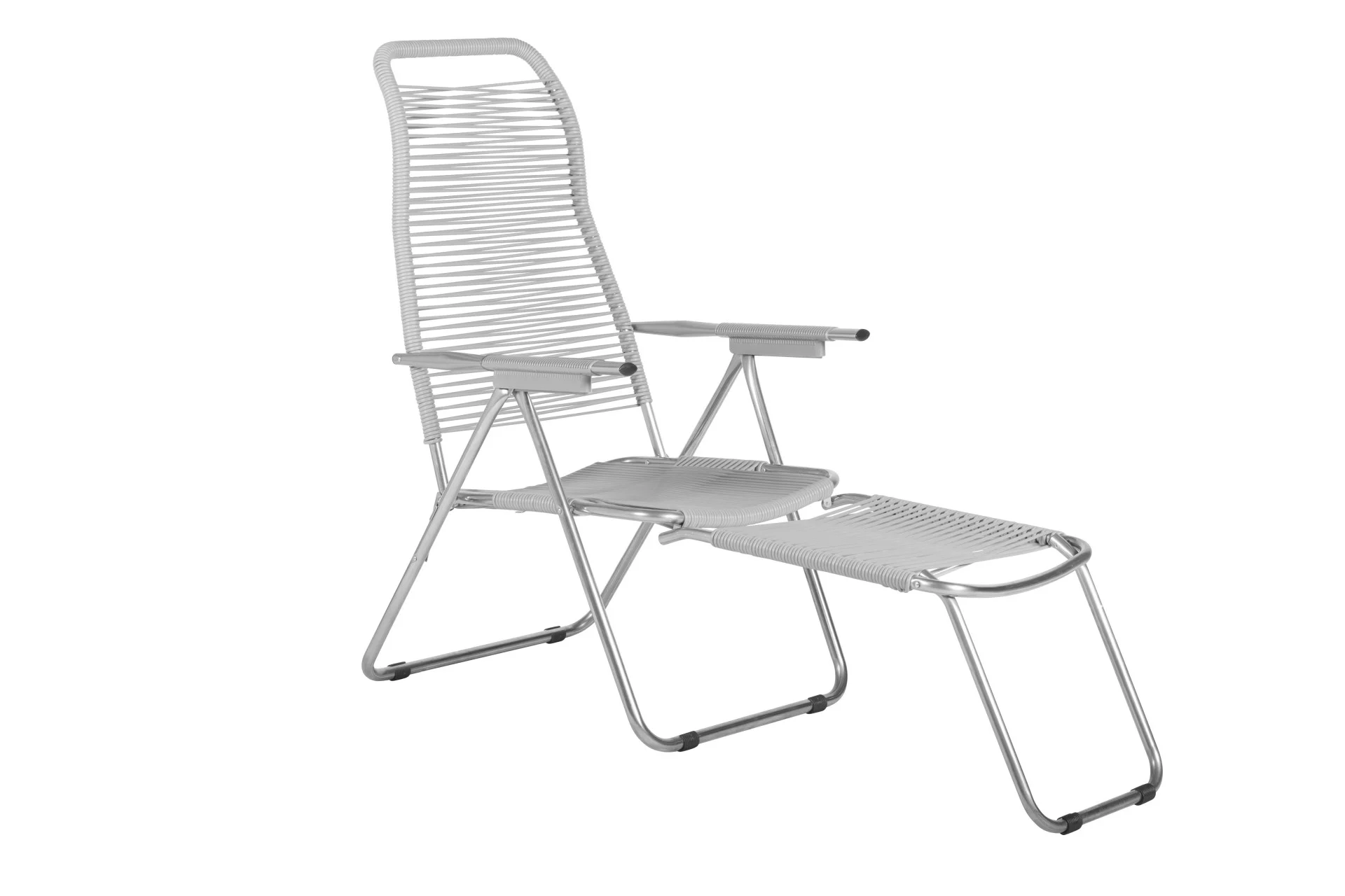 Gartensessel Spaghetti von Fiam aus Aluminium, Retro Chic, verstellbar, Weiß, wetterfest