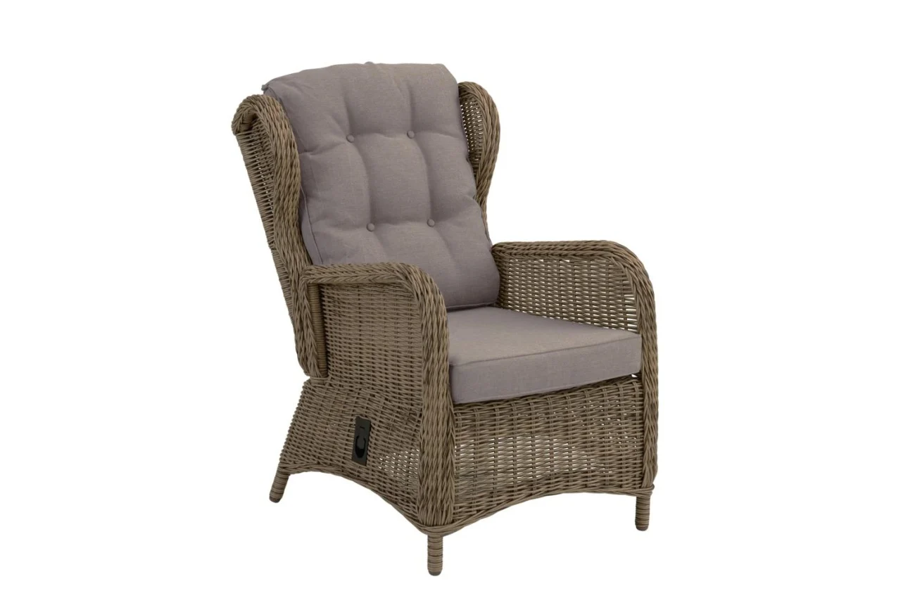 Gartensessel Rosita von Brafab aus Kunst-Rattan, klassisch, verstellbare Rückenlehne, natur, inkl. Kissen