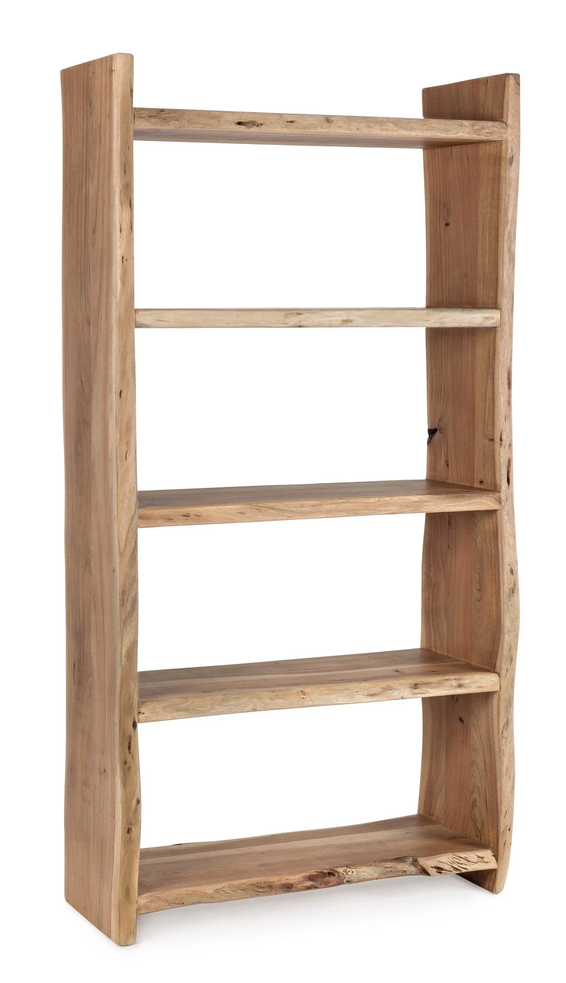 Bücherregal Eneas aus Akazienholz, massiv, natur, 5 Fächer, modernes Design, Bizzotto