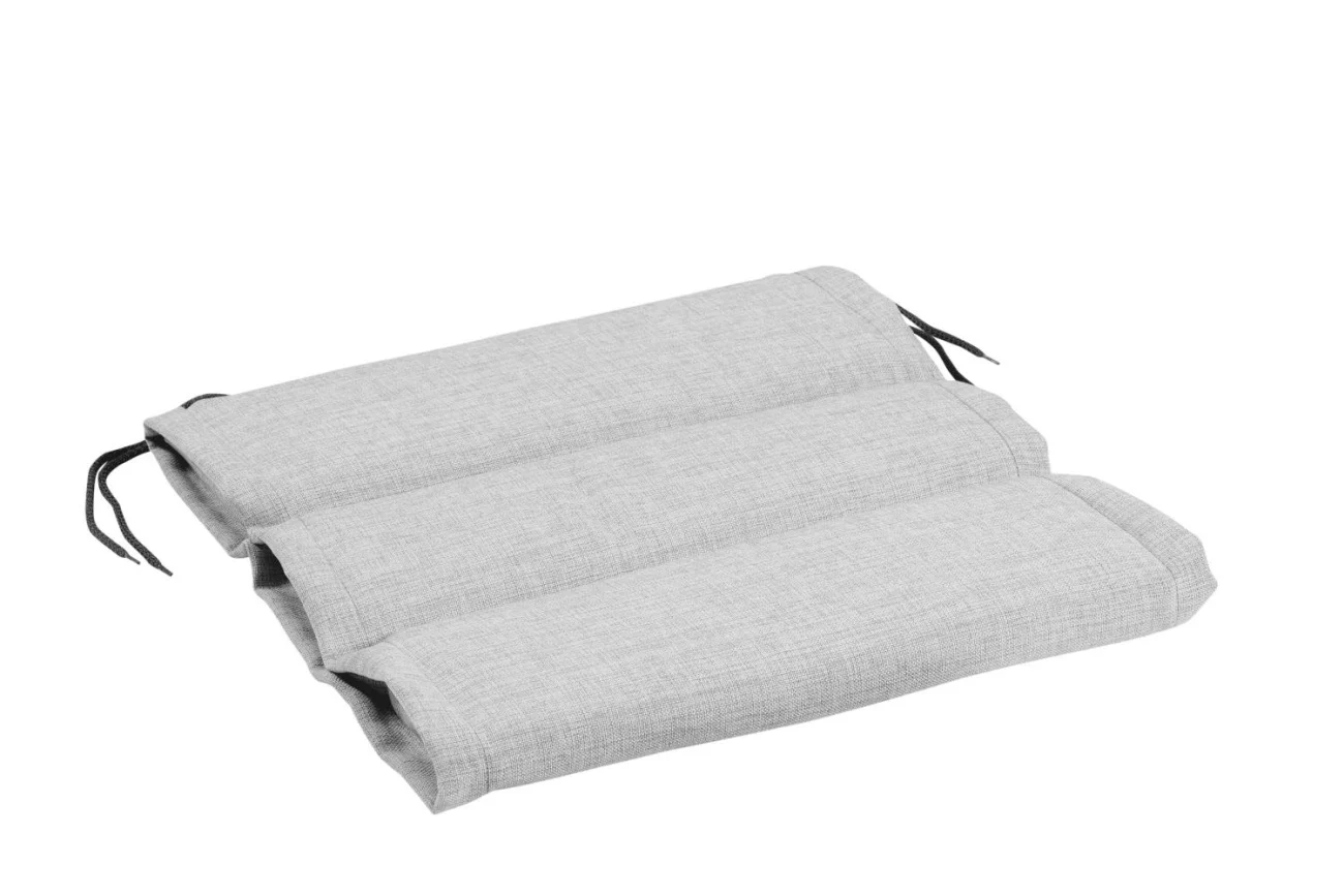 Sitzkissen Dubai aus Leinenpolyester, modern mit Bändern, hellgrau, für Gartenstühle - Brafab