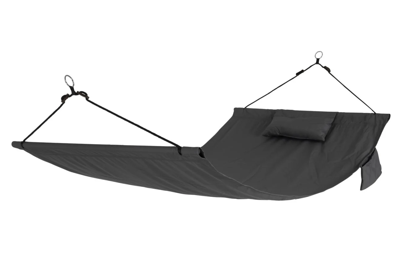Hängematte Enif aus Aluminium und Polyester, modern, dunkelgrau, outdoor geeignet, 230x125 cm - Brafab