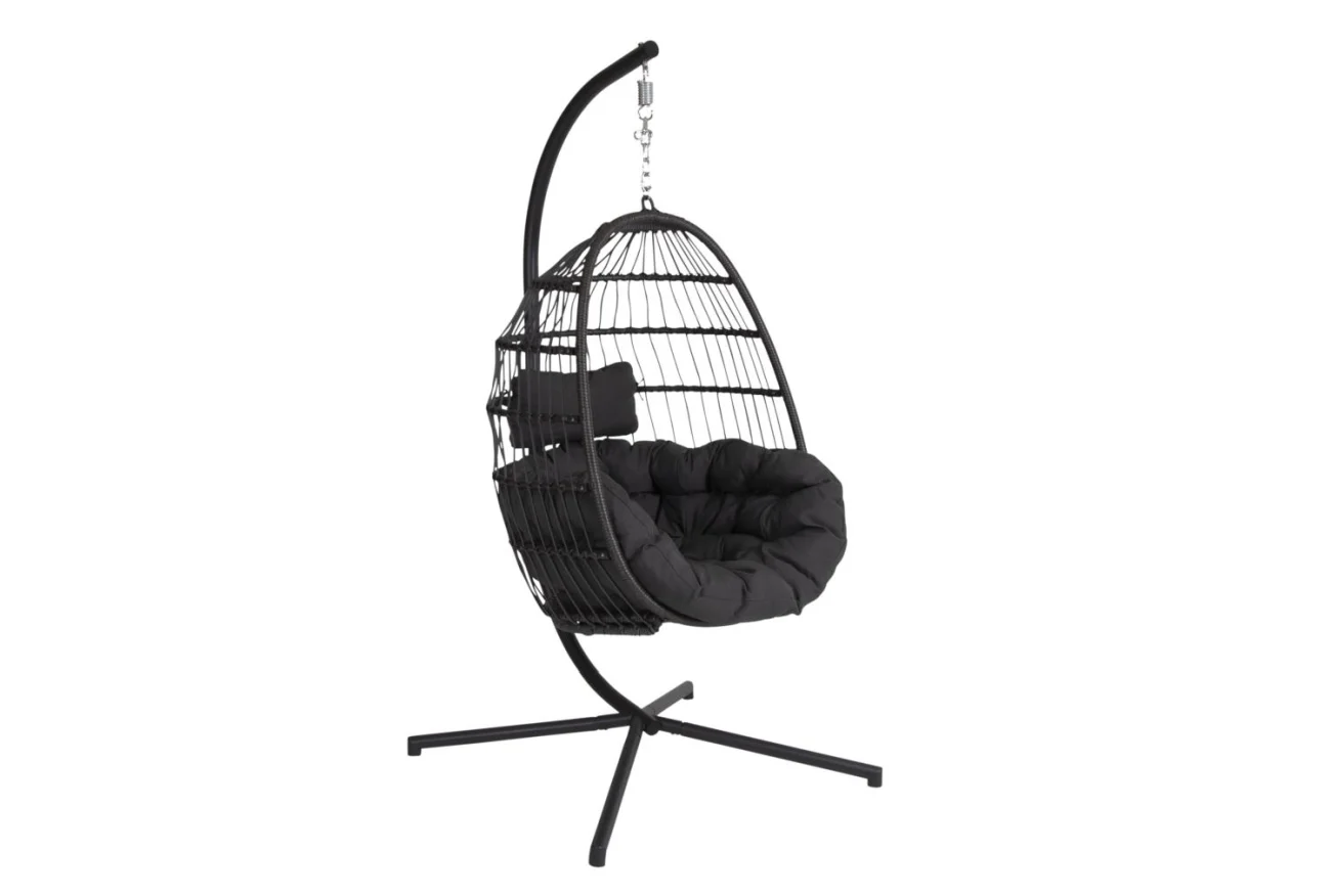 Gartenhängesessel Illora mit Kissen aus Aluminium und Outdoor-Stoff, modern, grau, inkl. Kissen