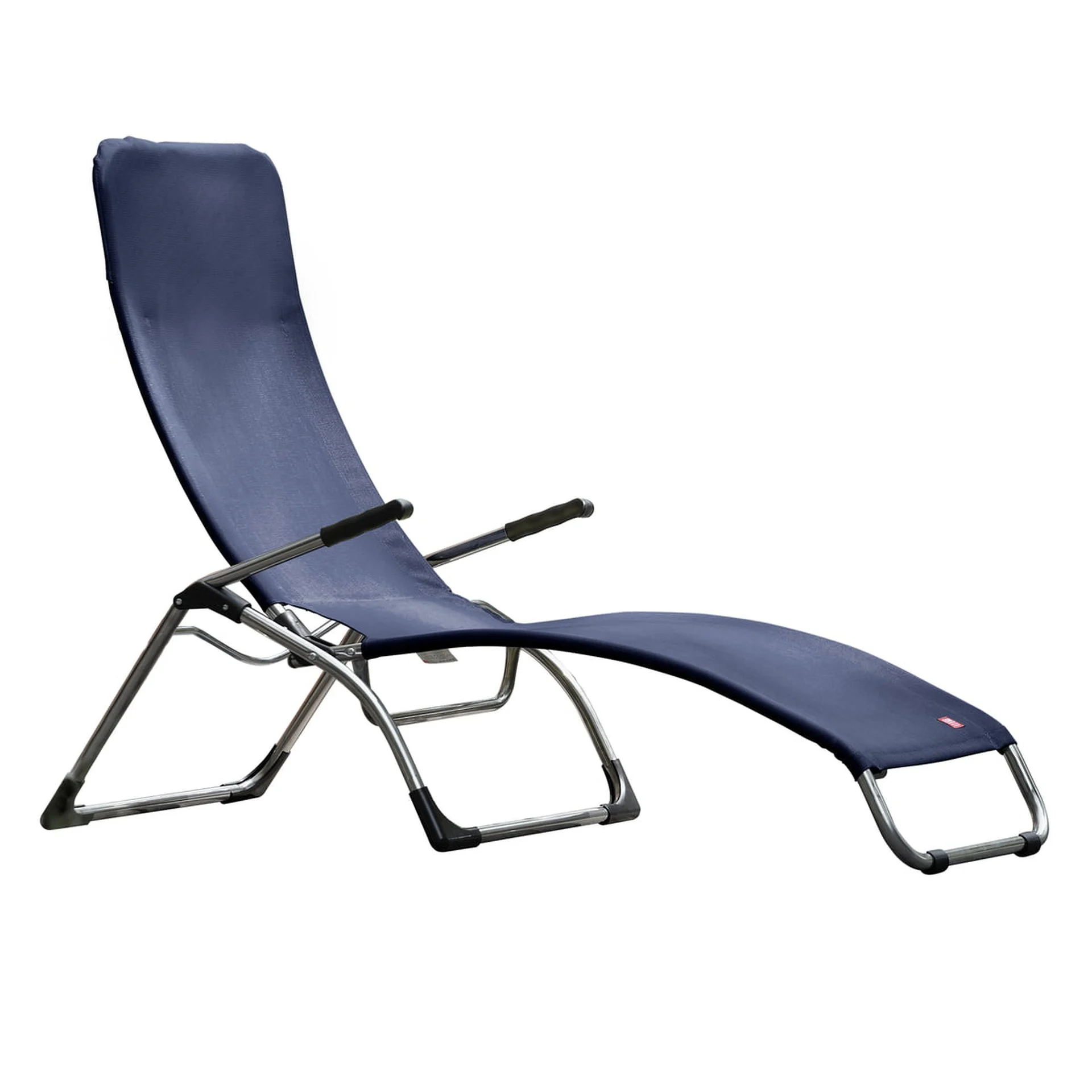 Gartenliege Samba von Fiam aus Aluminium, verstellbar, dunkelblau, wetterfest, für Outdoor
