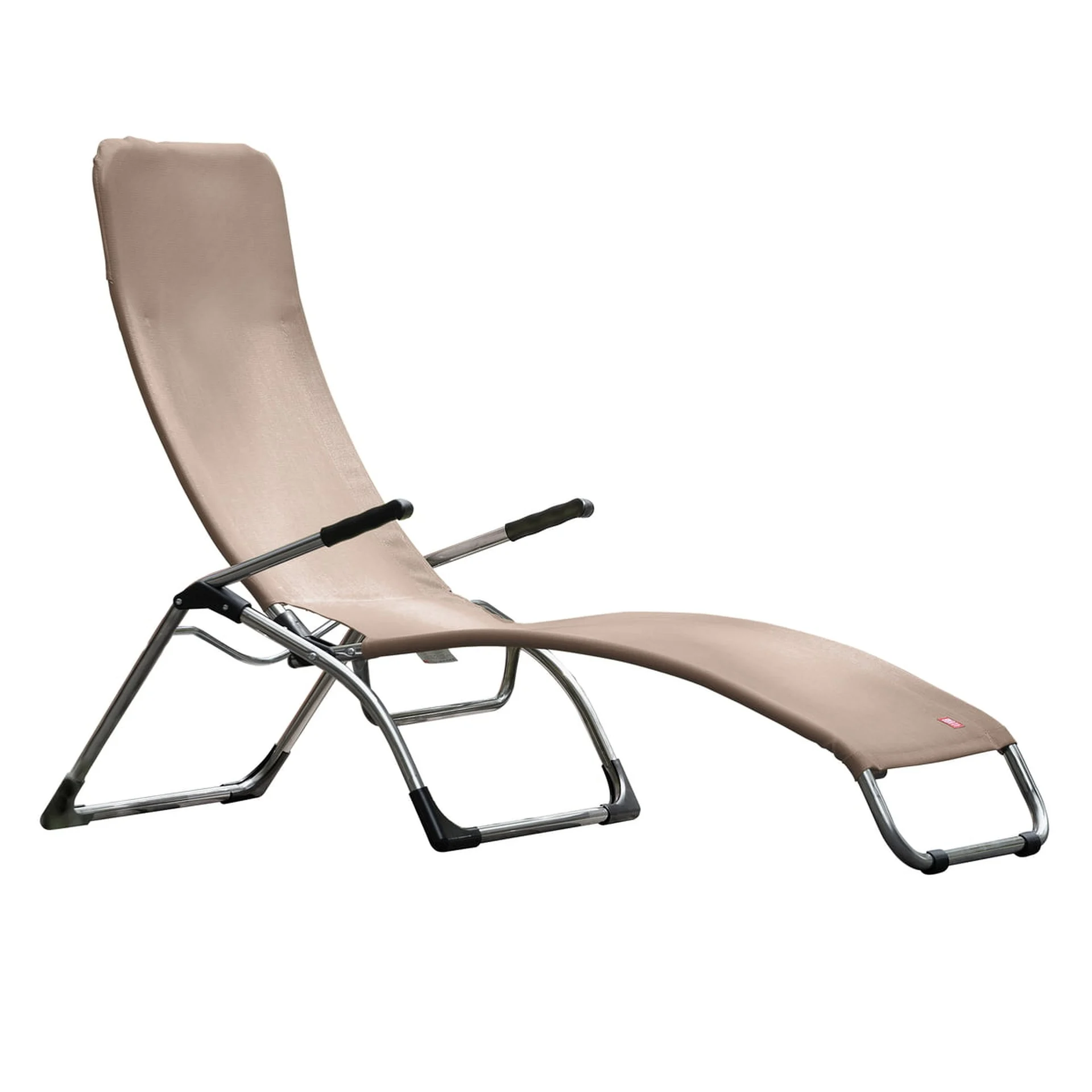 Gartenliege Samba aus Aluminium, modernes Design für Outdoor, taupe, verstellbare Sitz- und Liegeposition