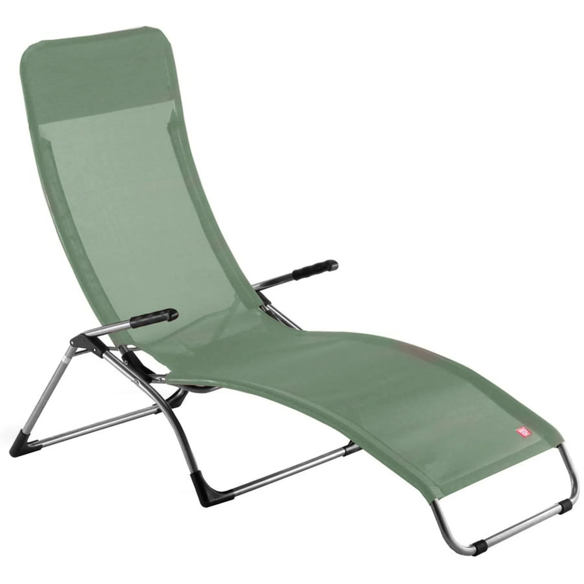 Gartenliege Samba aus Aluminium, modern und wetterfest, Salbei, verstellbar für Outdoor - Fiam