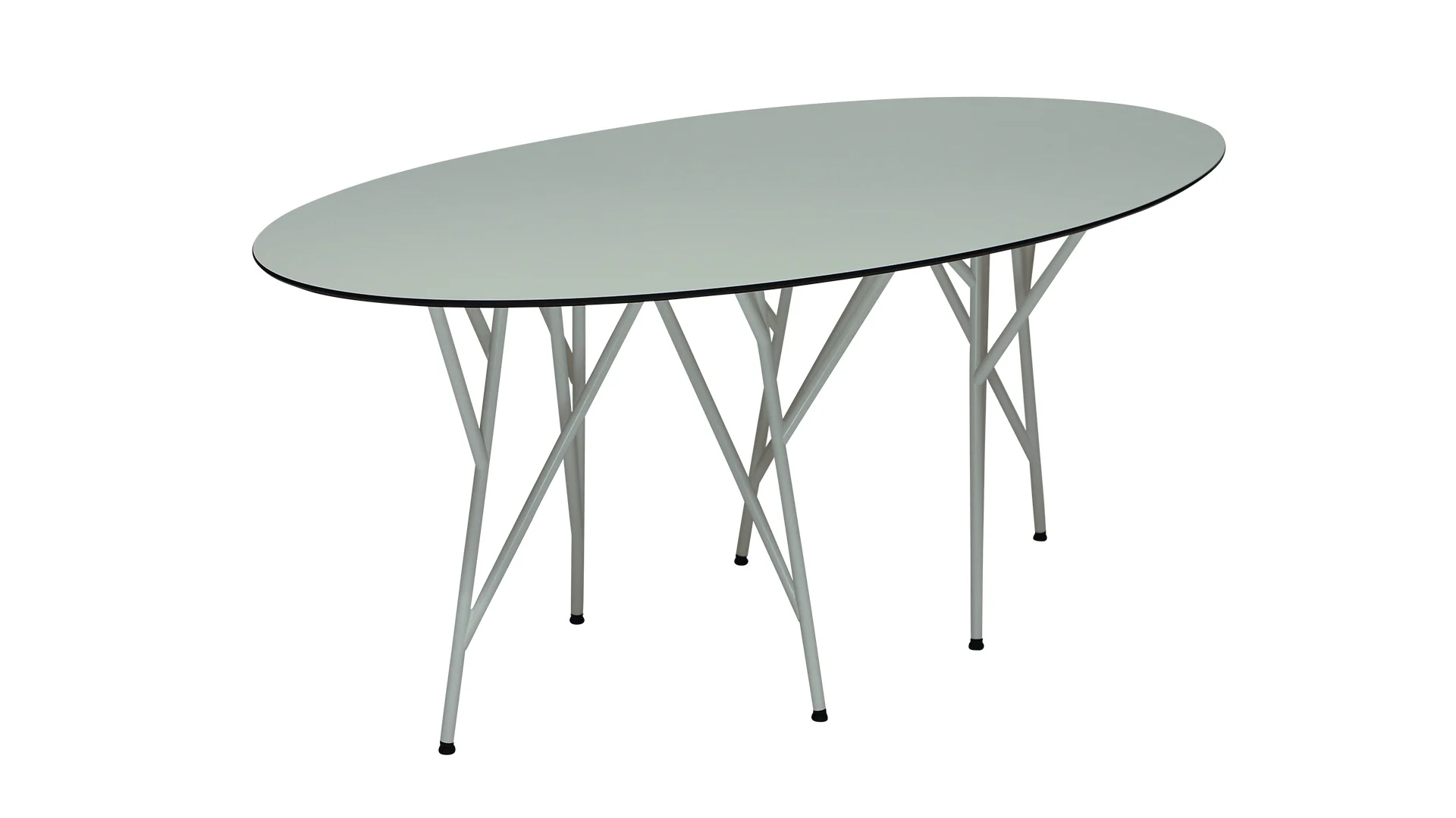 Esstisch Astwerk HPL, ovales Design, pflegeleichtes Material, Weiß, 215 cm, für 6–8 Personen - Jan Kurtz