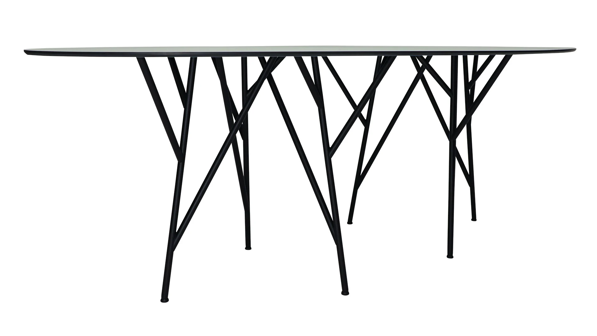 Esstisch Astwerk HPL, ovales Design, modern, Schwarz, 215 cm, für 6–8 Personen - Jan Kurtz
