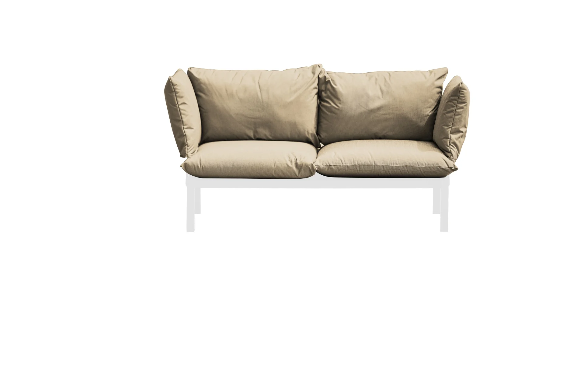 Gartensofa Domino 2-Sitzer von Fiam aus Aluminium und Polypropylen, modern, weiß taupe, gepolstert