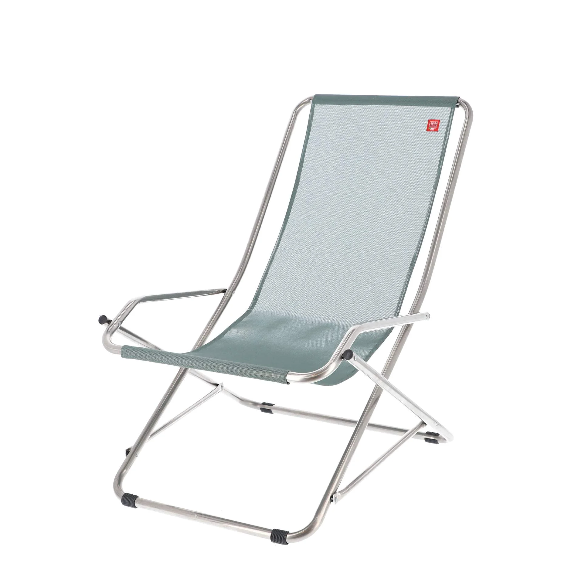 Gartensessel Dondolina von Fiam aus Aluminium, modern und wetterfest, salbeigrün, klappbar