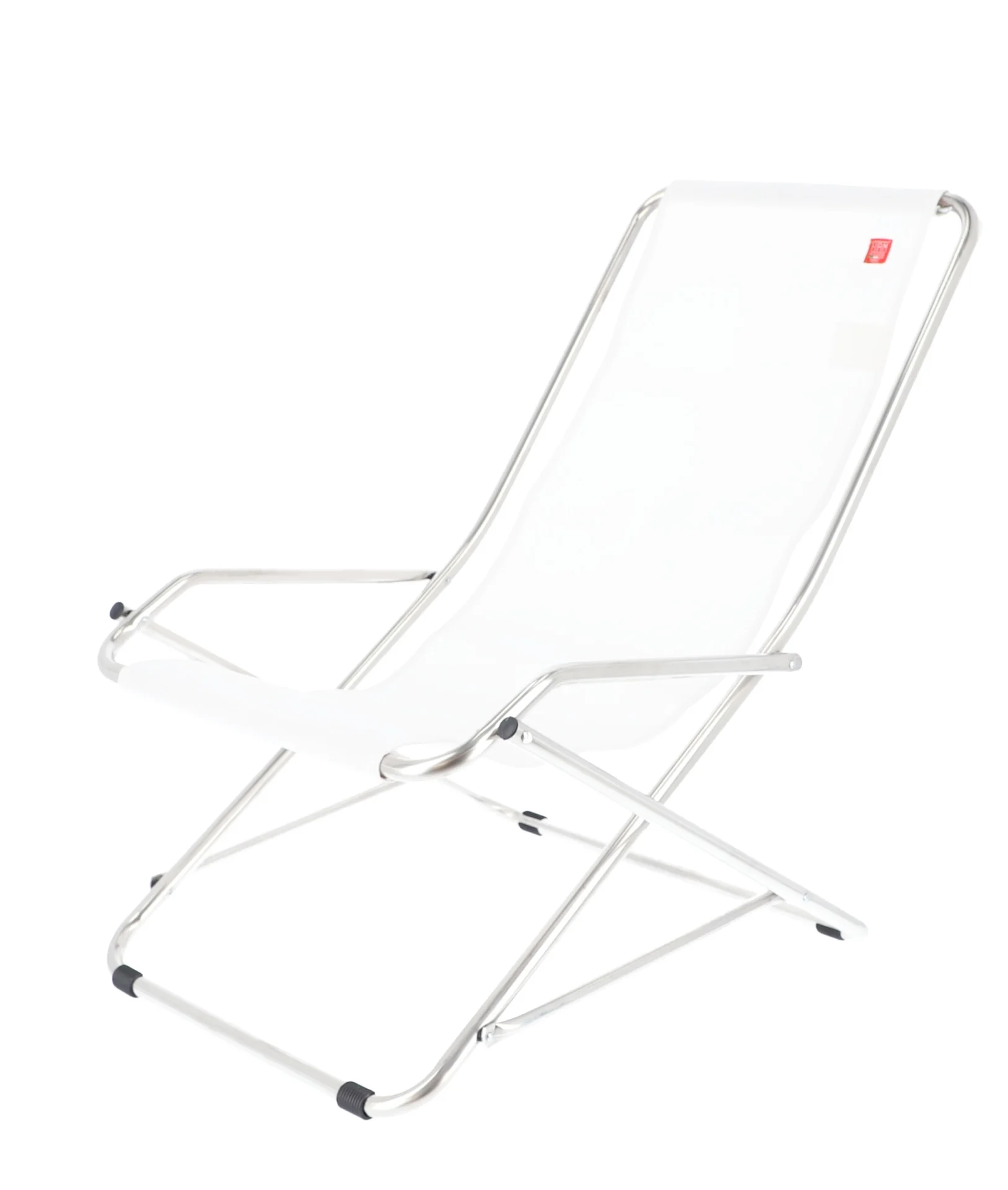 Gartensessel Dondolina aus Aluminium, modern, wetterfestes Textilene, Weiß, klappbar - Fiam