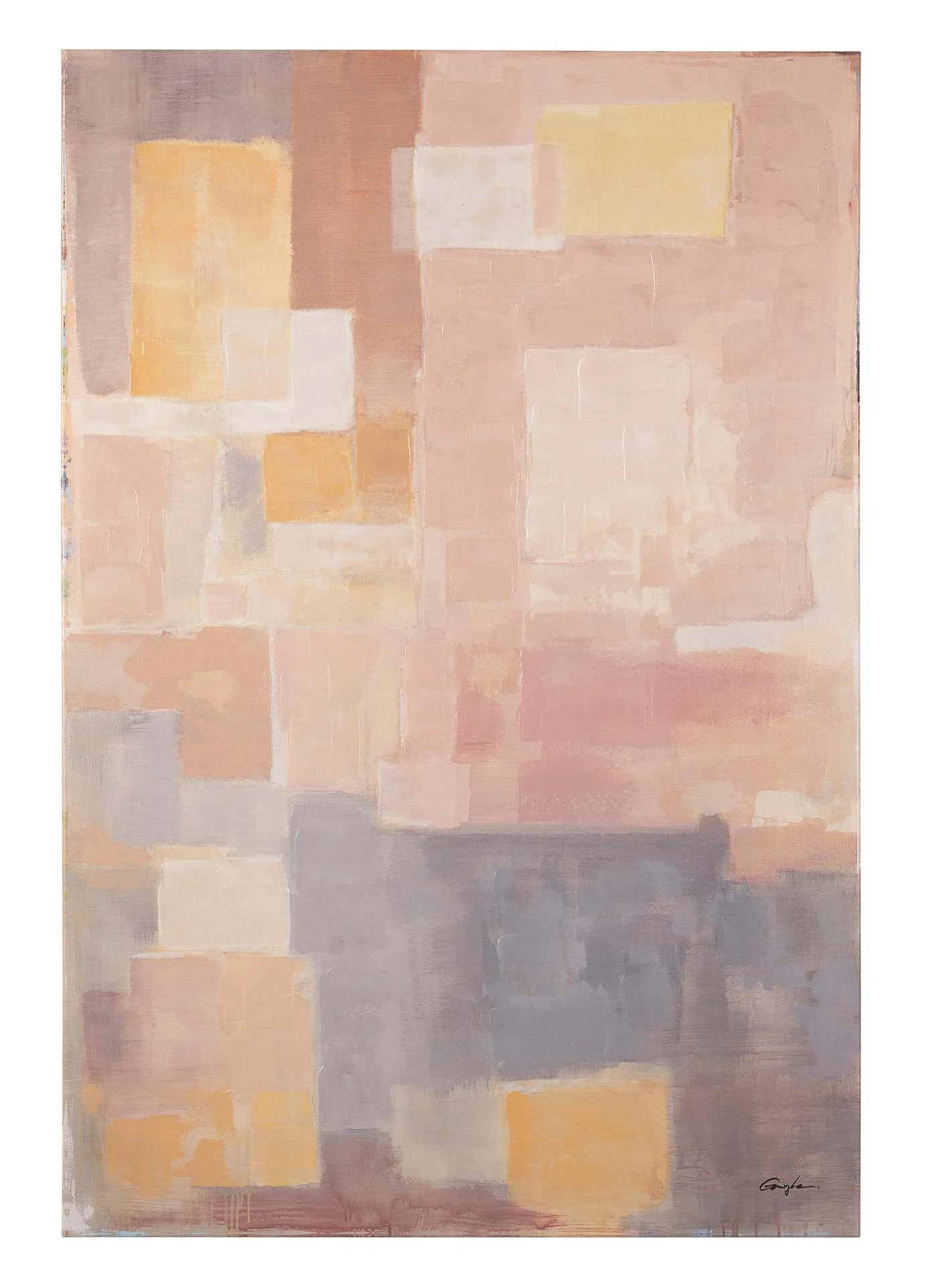 Bild Gemälde Geo, Leinwand auf Tannenholz, klassisch, bunt-rot, 100x150 cm, Hochformat