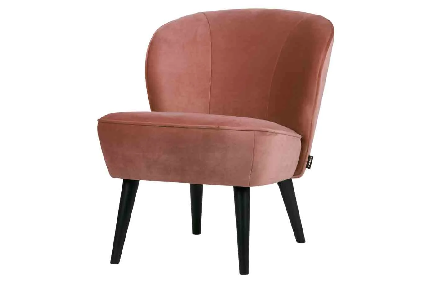 Sessel Sara aus Samt, modernes Design, rosa, gepolstert, Birkenholzgestell, bequem für Dein Zuhause - Woood