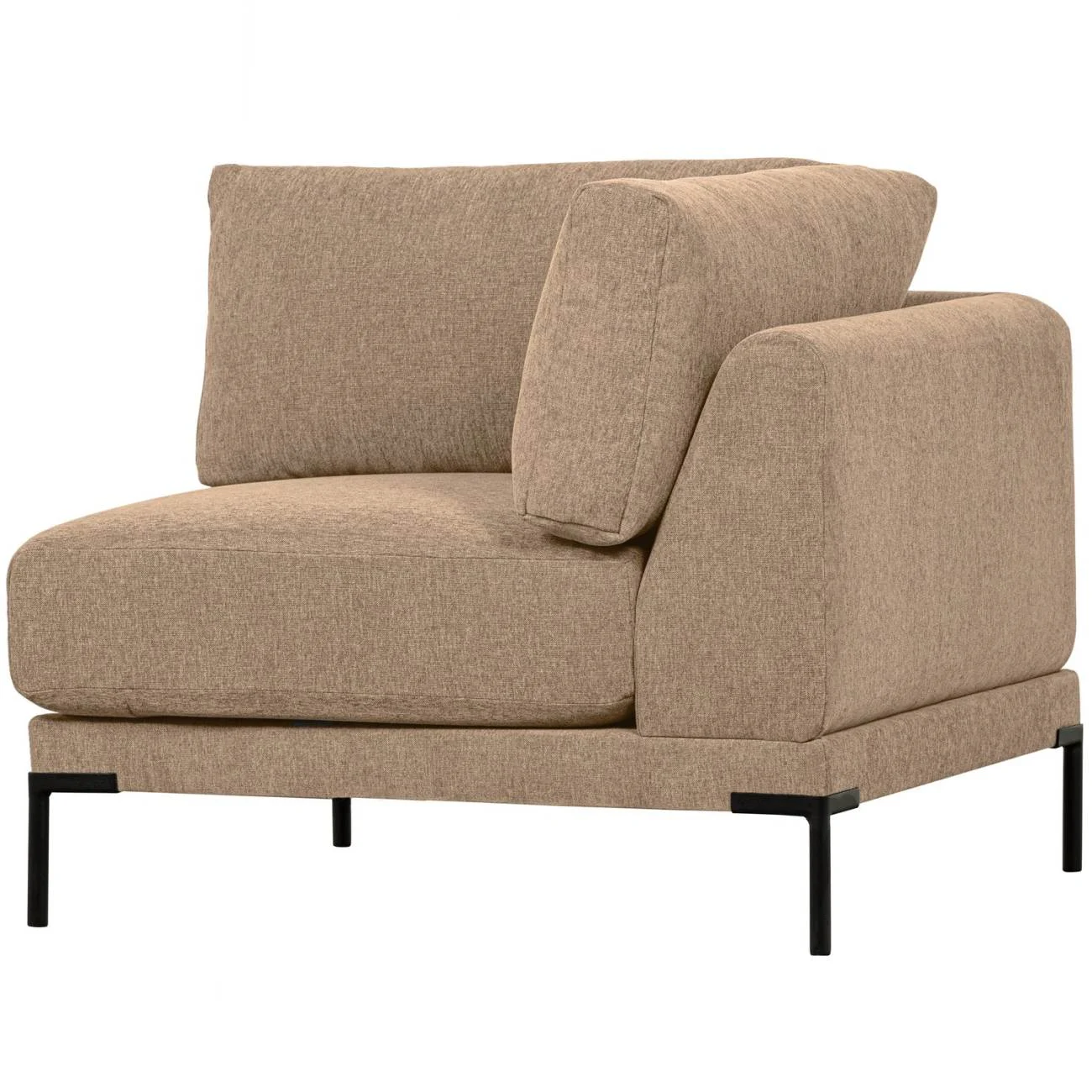 Modulsofa Couple Eck-Element, Chenille-Stoff, modernes Design, Farbe Butter, flexibel kombinierbar