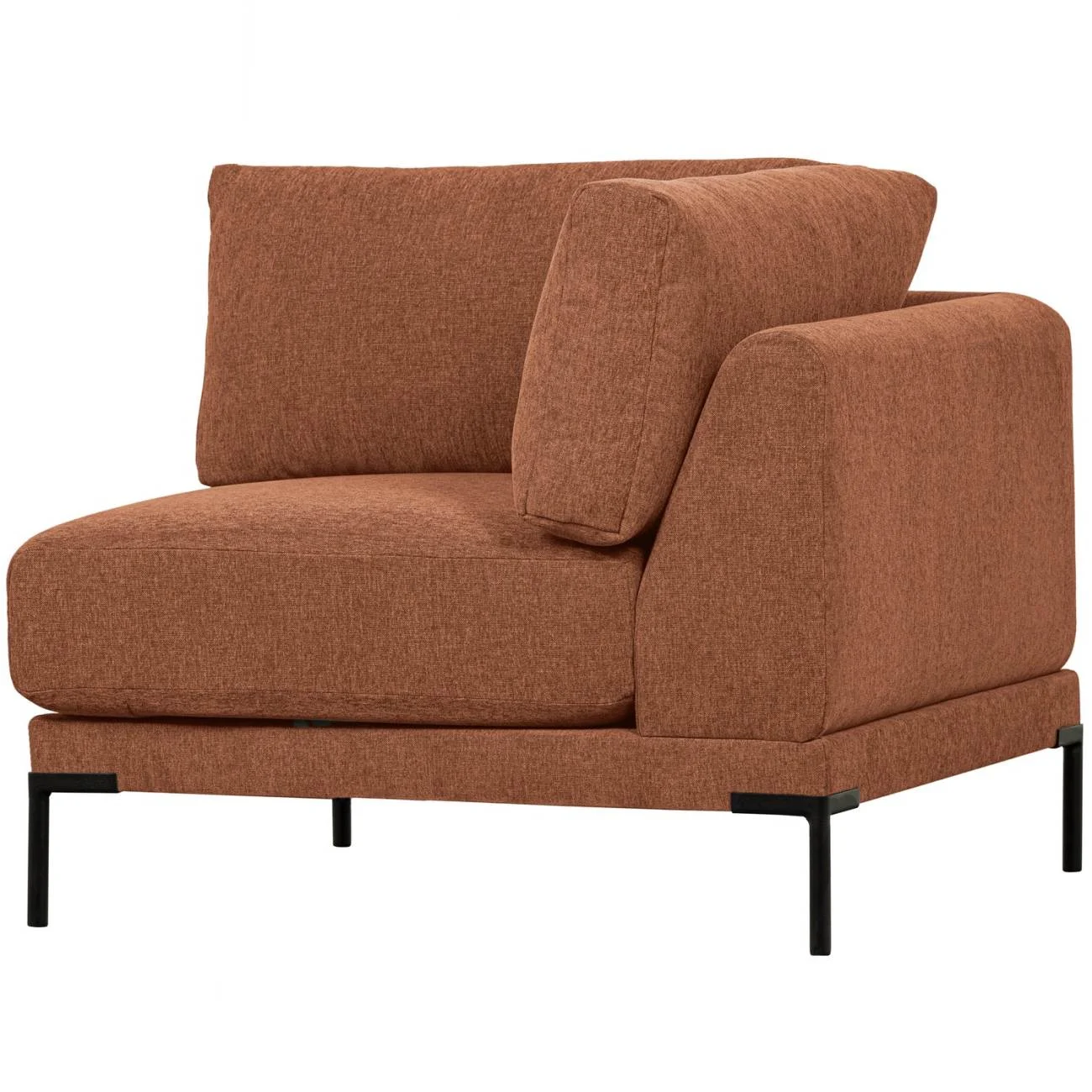 Modulsofa Couple Eck-Element, Chenille-Stoff modern, rust orange, flexible Sitzlösung für Dein Zuhause