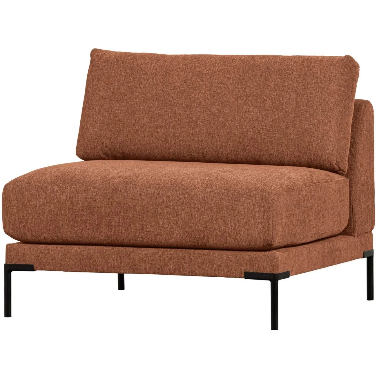 Modulsofa Couple Einzel-Element, Chenille-Stoff mit grober Struktur, modern, rostorange, flexibel kombinierbar