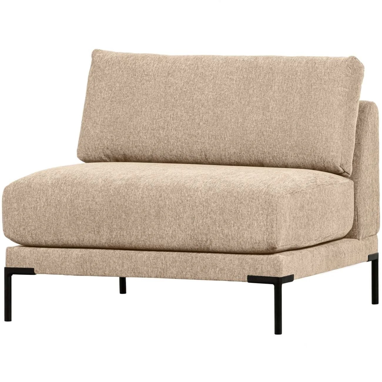 Modulsofa Couple Einzel-Element, Chenille-Stoff modern, natur, flexibles Sitzmodul für Dein Zuhause