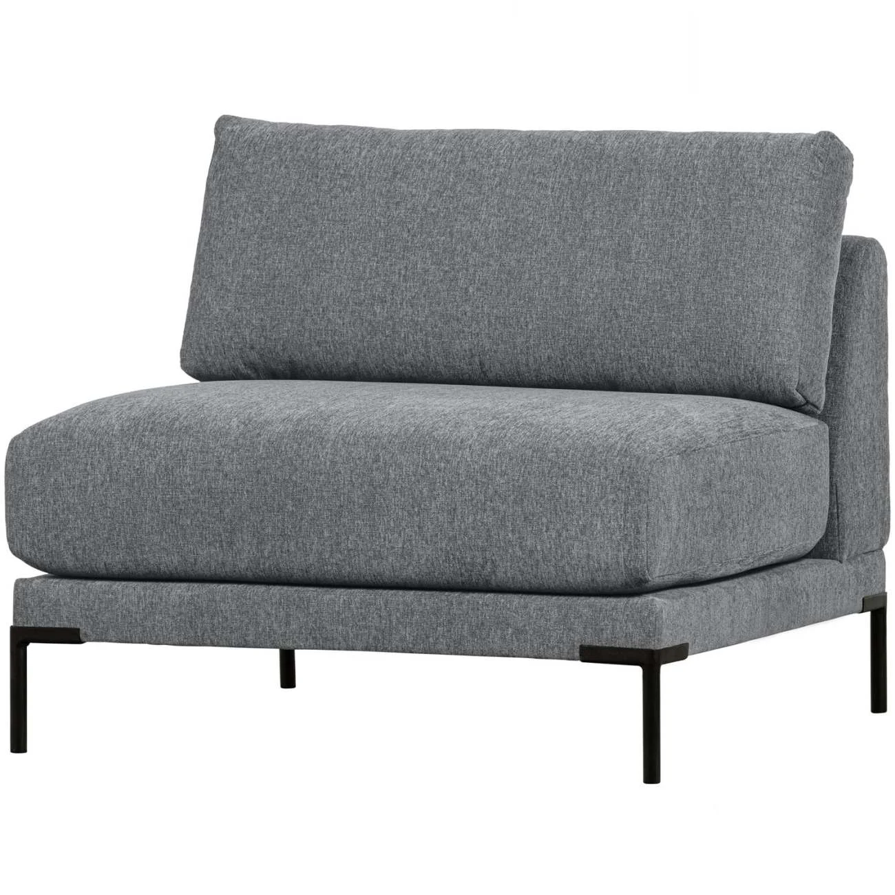 Modulsofa Couple Einzel-Element, Chenille-Stoff mit markanter Struktur, modern, Denim Blau