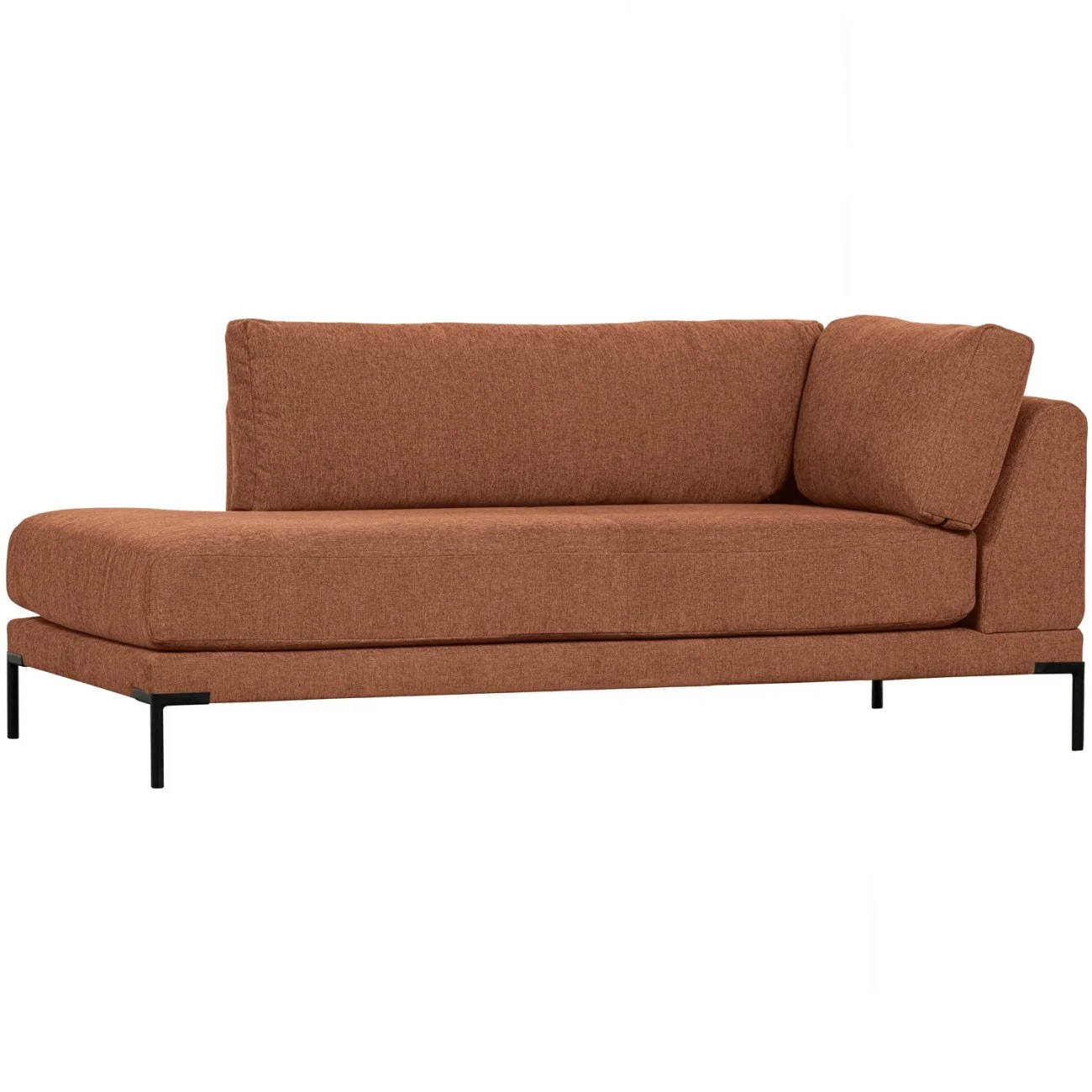 Modulsofa Couple Lounge-Element aus Chenille-Stoff, modernes Design, links, Farbe Rust