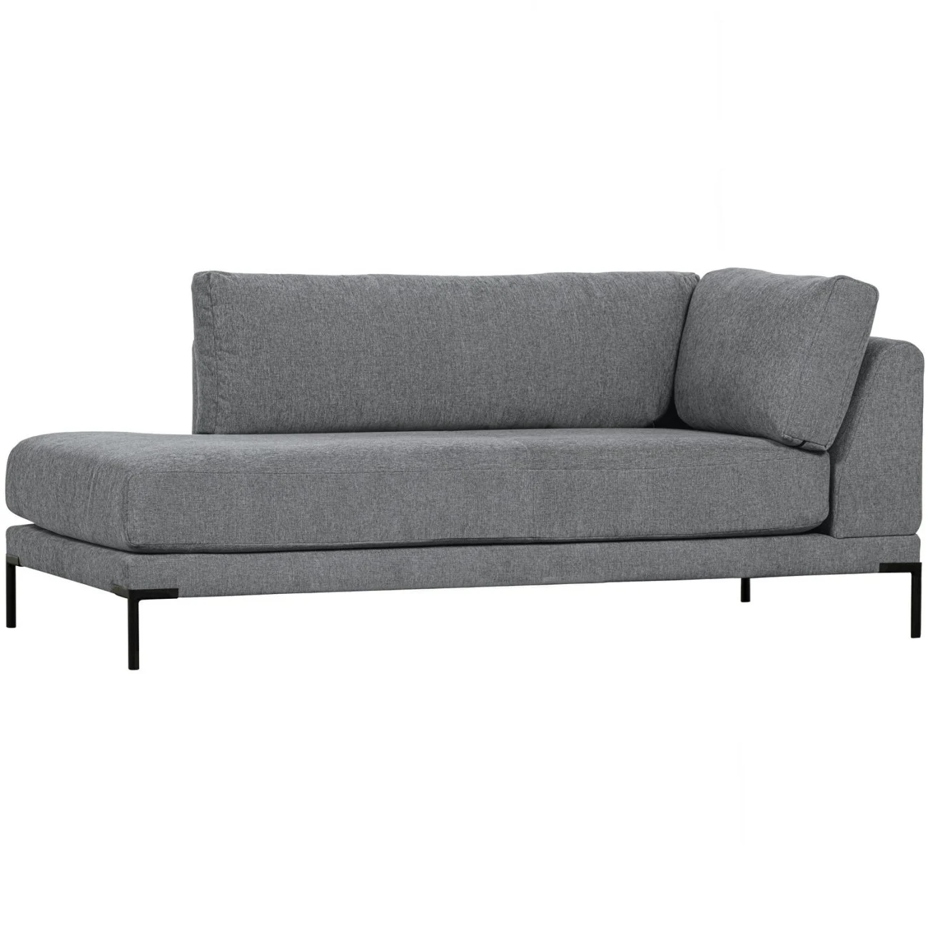 Modulsofa Couple Lounge-Element, Chenille-Stoff modern, links, Denim Blau, flexible Sitzlösung