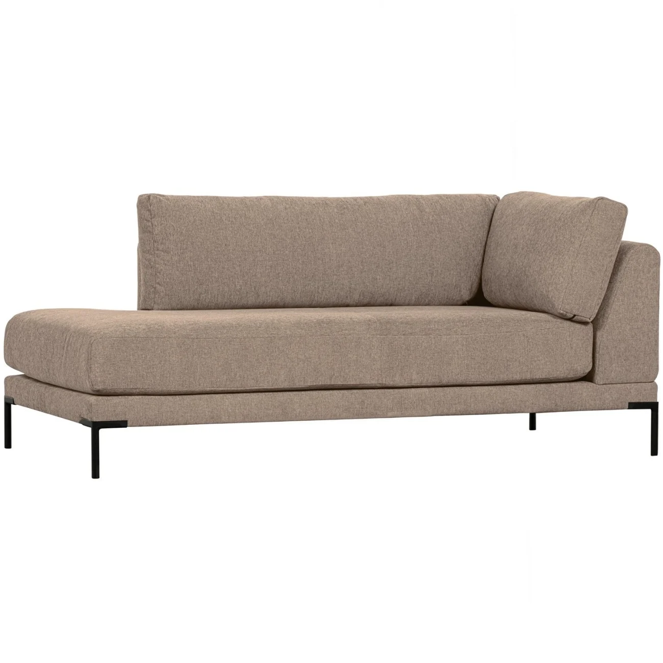 Modulsofa Couple Lounge-Element Links, Chenille-Stoff, modern, braun Mud, flexibel kombinierbar