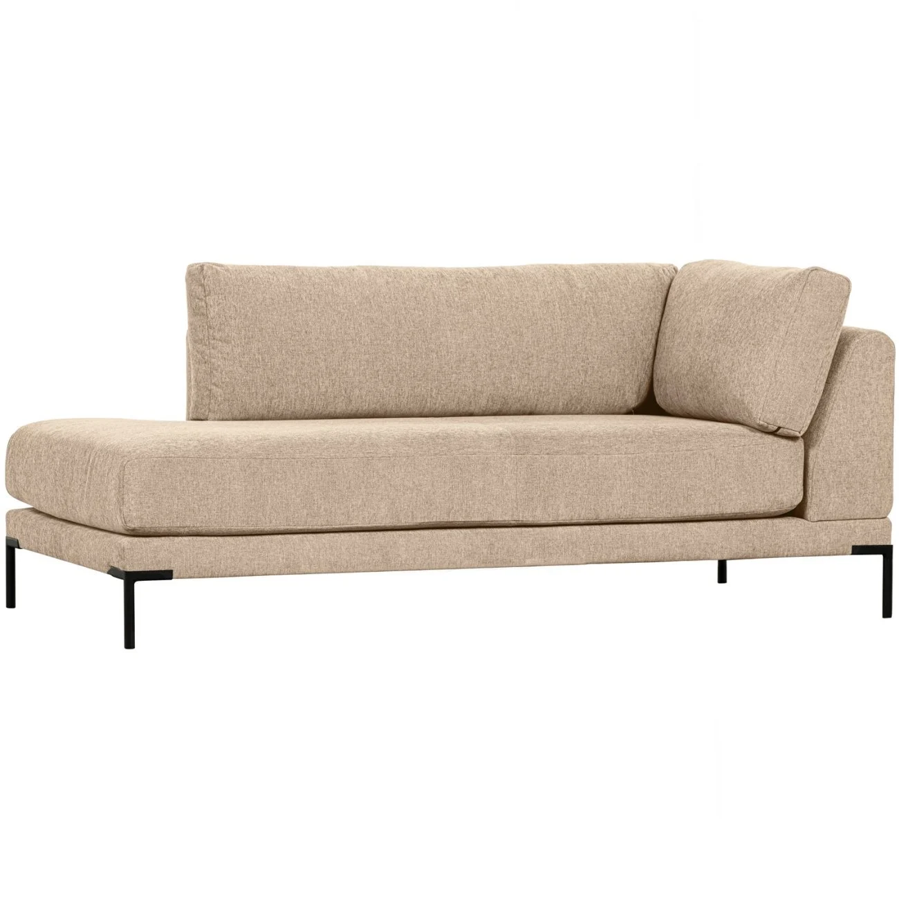 Modulsofa Couple Lounge-Element aus Chenille-Stoff, modern und flexibel, natur, linke Armlehne
