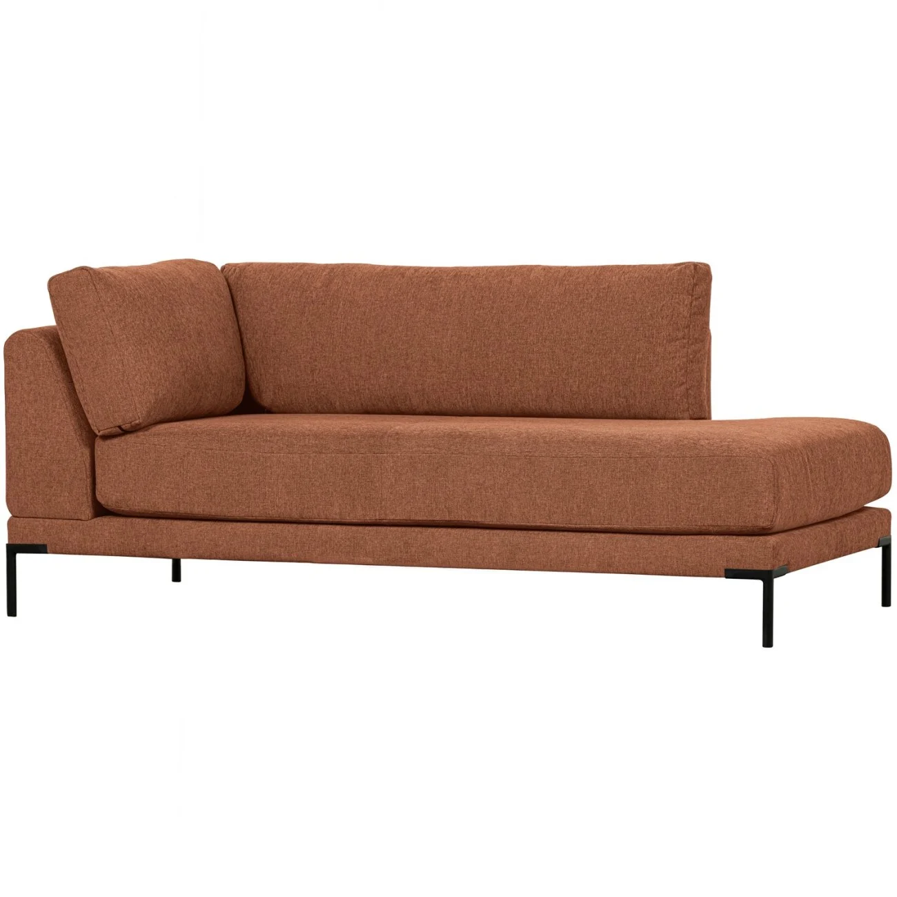 Modulsofa Couple Lounge-Element aus Chenille-Stoff, modern, Rechtsausführung, Farbe Rust