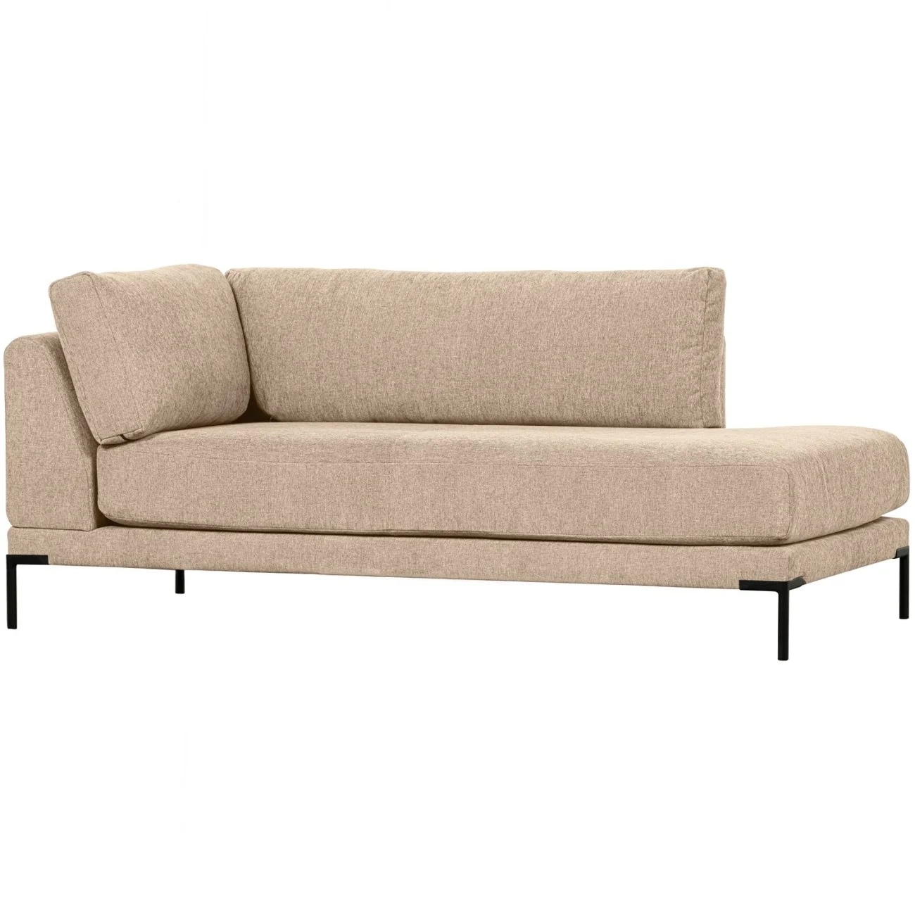 Modulsofa Couple Lounge-Element, Chenille-Stoff modern, rechts, natur, flexibles Design