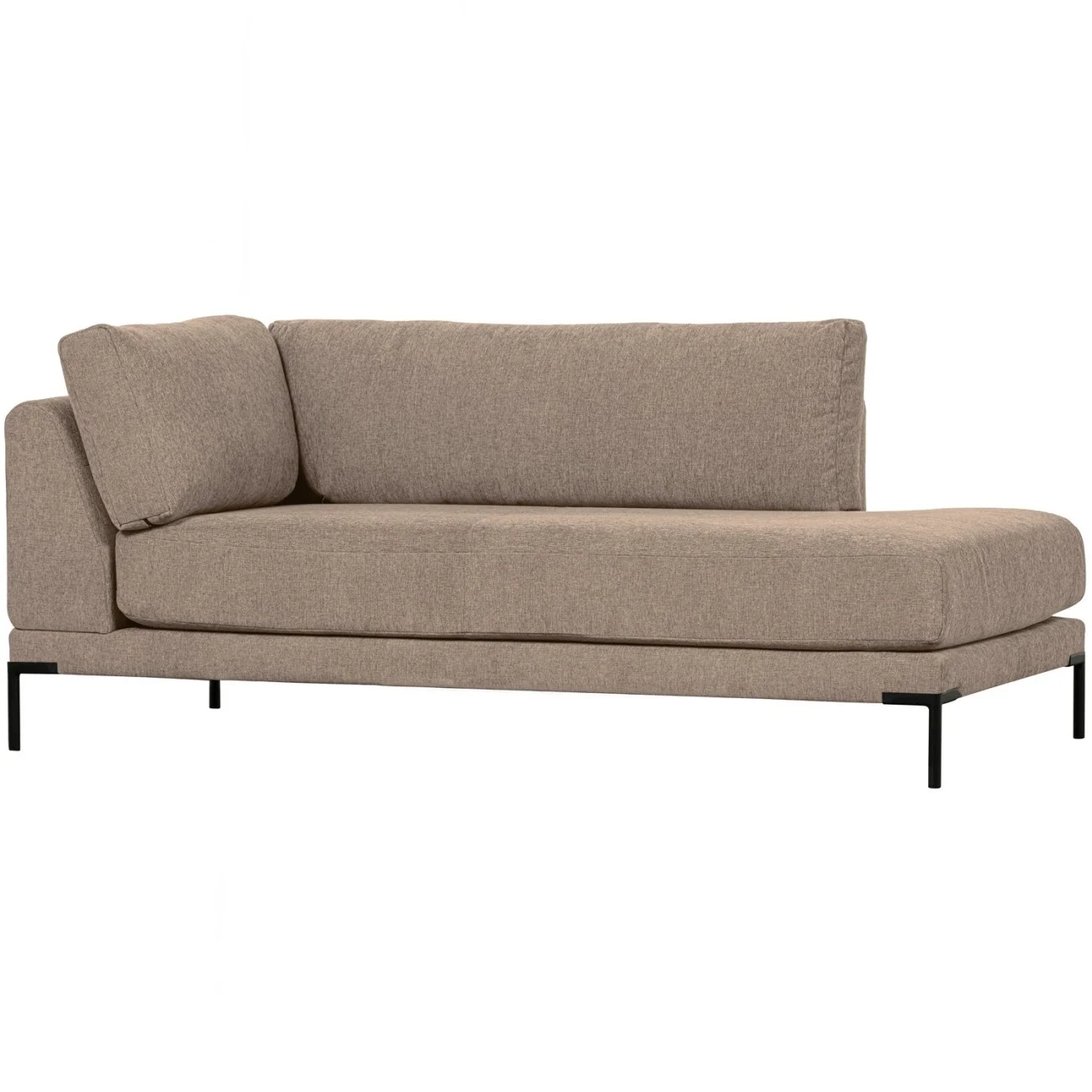 Modulsofa Couple Lounge-Element aus Chenille-Stoff, modern, rechts, braun Mud, flexibel kombinierbar