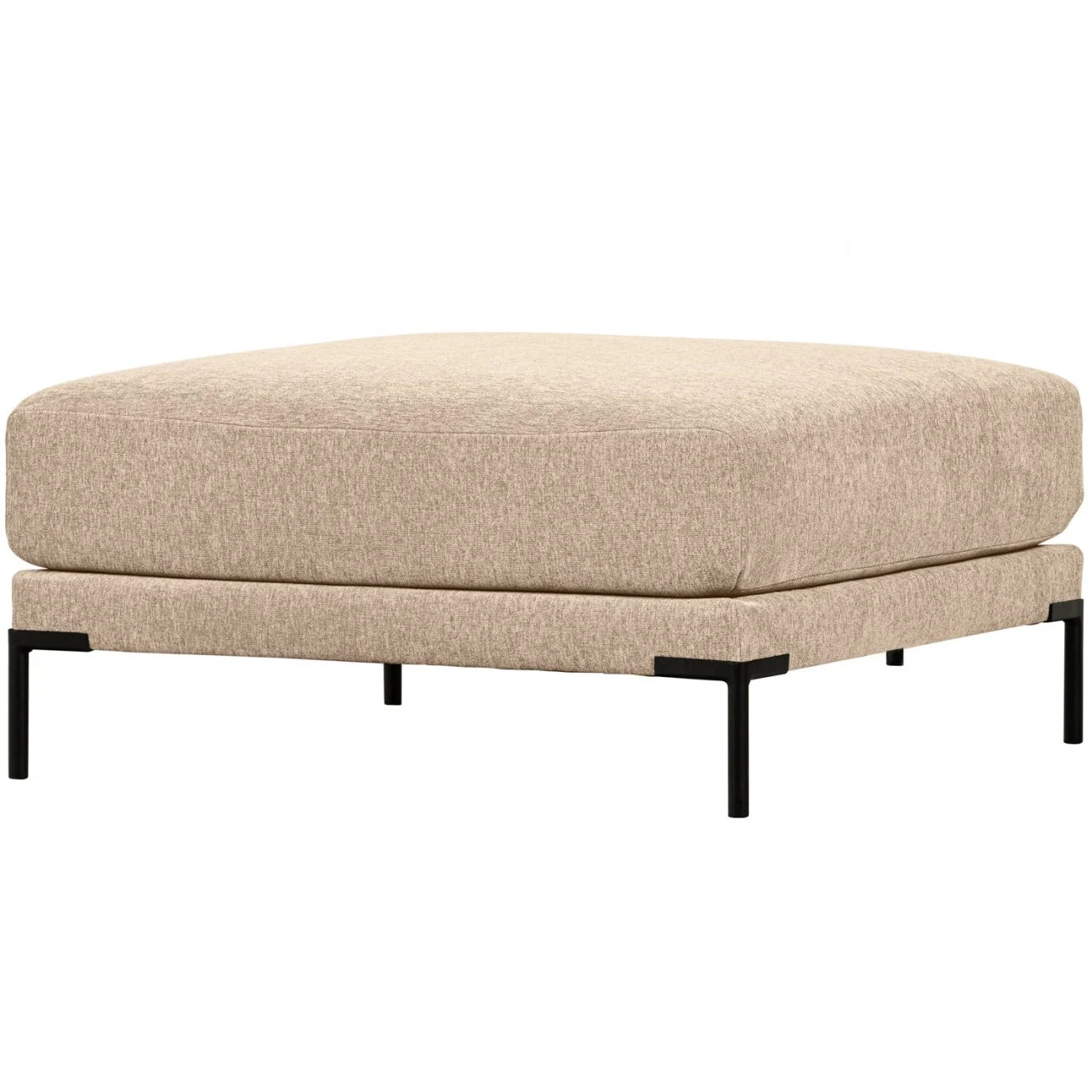 Hocker Couple aus Melange-Stoff, modern gepolstert, Chenille-Design, Natur, 100 cm