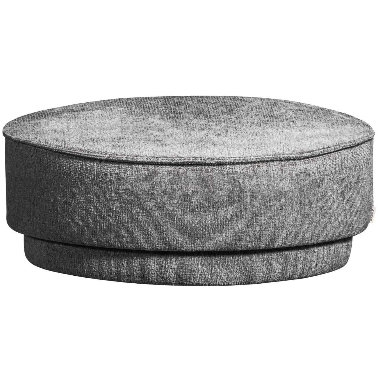 Hocker Pearl aus Melange-Stoff, moderner Stil, Denim Blau, rund und gepolstert, Ø 80 cm