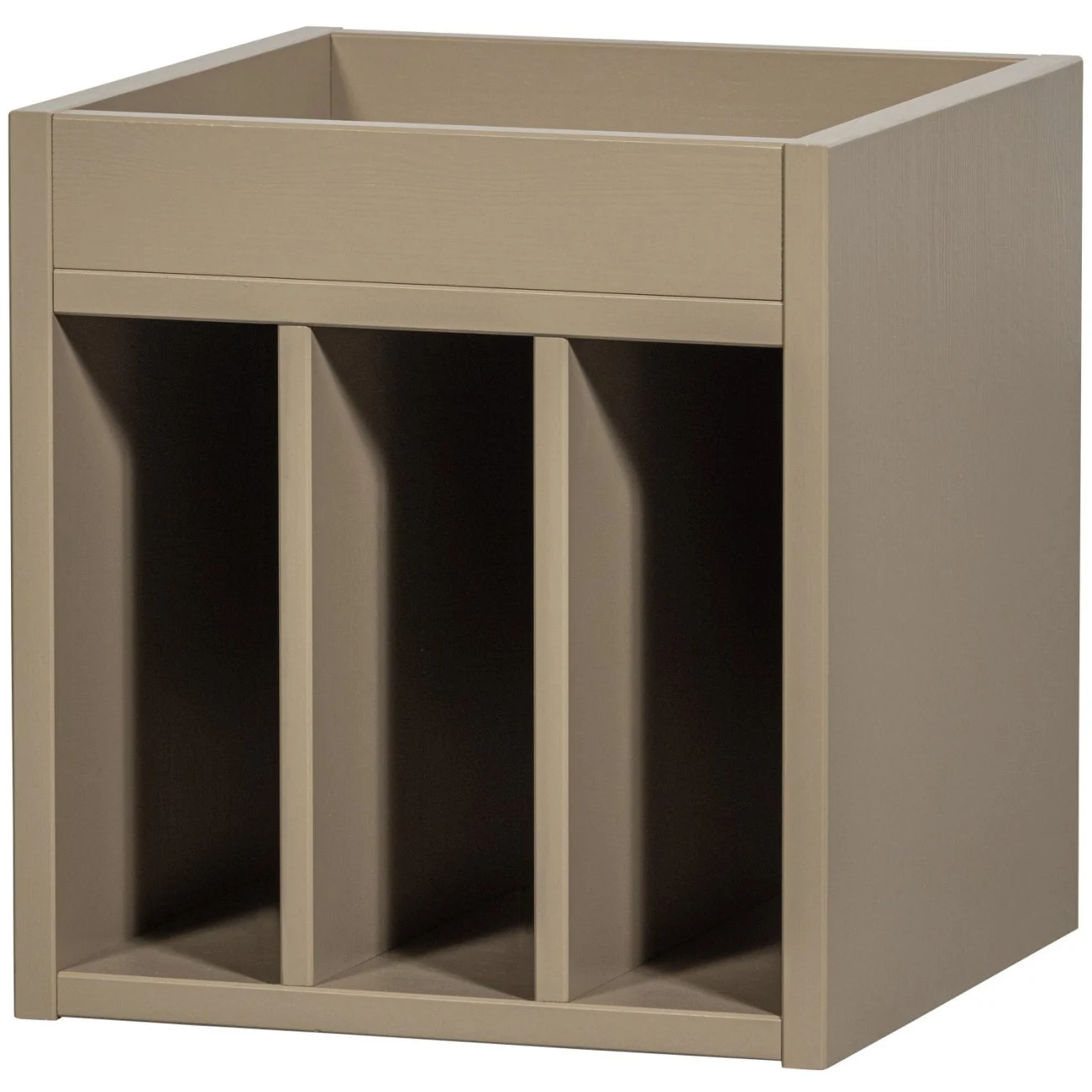 Plattenschrank Turner aus Kiefernholz, modern, Braun Mud, 44 cm breit, 4 Fächer, FSC-zertifiziert