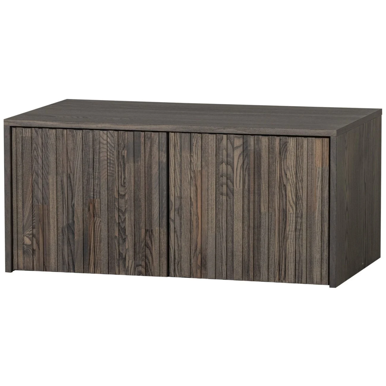 Lowboard New Gravure aus Eschenholz, skandinavischer Stil, Espresso braun, 88 cm breit - Woood
