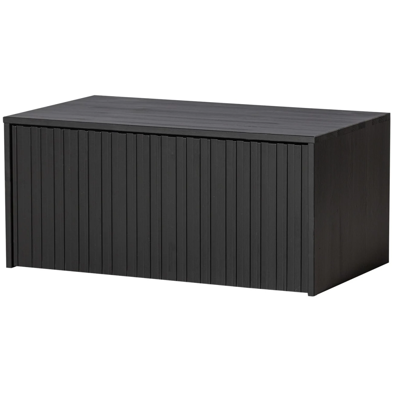 Lowboard New Gravure aus Kiefernholz, skandinavisches Design, schwarz lackiert, 88 cm breit - Woood