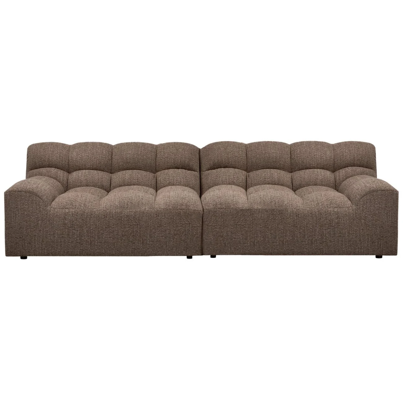 Sofa Allure aus Melange-Stoff, modern und gepolstert, Braun, großzügig für 3–4 Personen